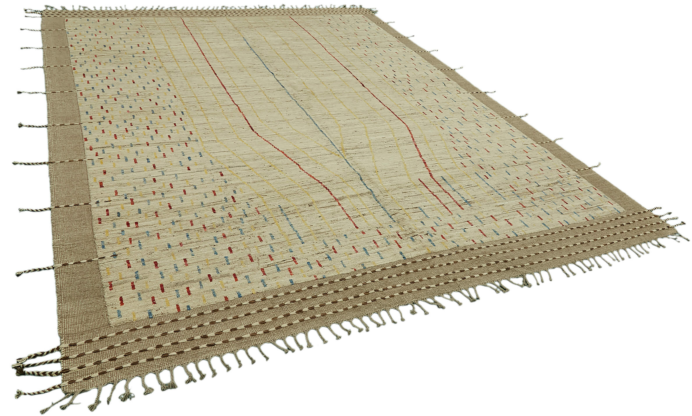 Beige Beige Tribal Atlas Rug – 2.80 x 3.68 — 2.80 x 3.68