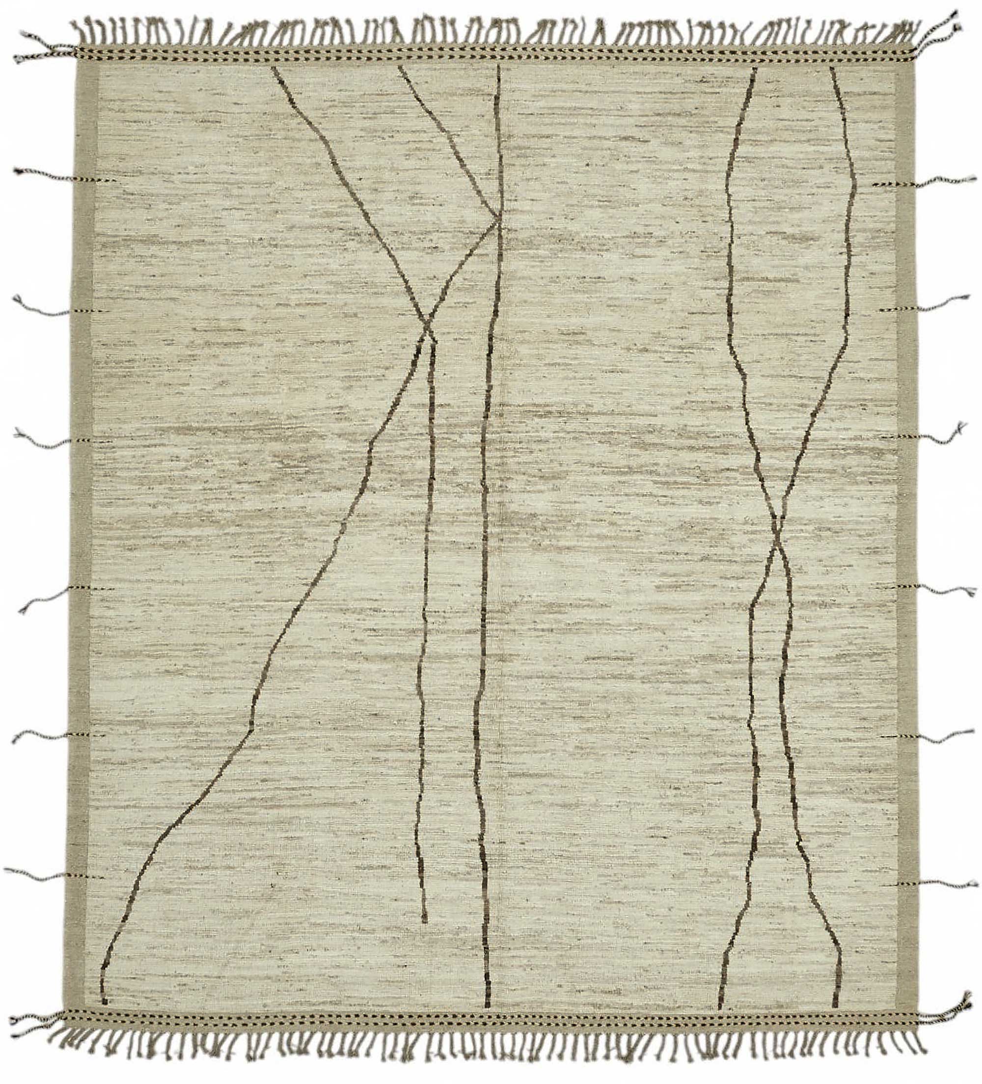 Beige Beige Abstract Atlas Rug – 2.57 x 3.01 — 2.57 x 3.01
