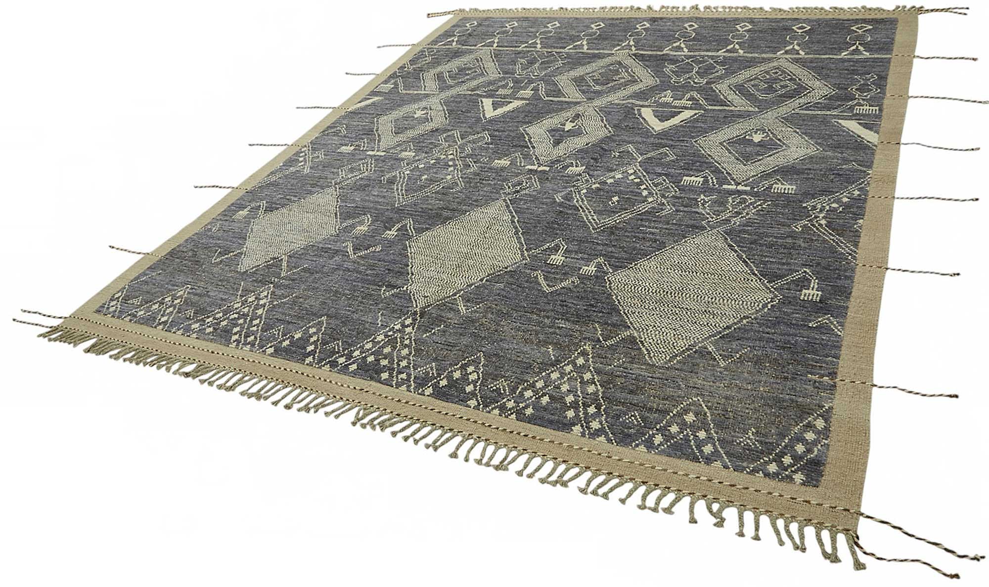 Blue Blue Tribal Atlas – 2.51 x 2.96 — 2.51 x 2.96