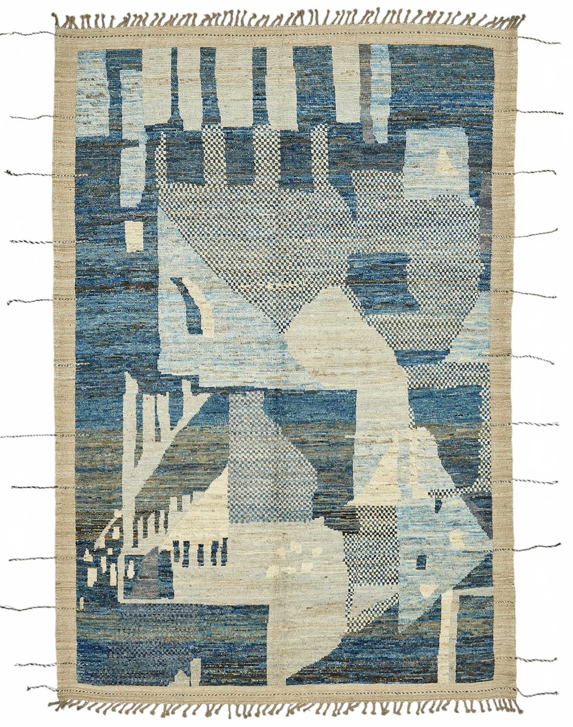 Blue Blue Tribal Rug Rug – 2.04 x 3.05 — 2.04 x 3.05
