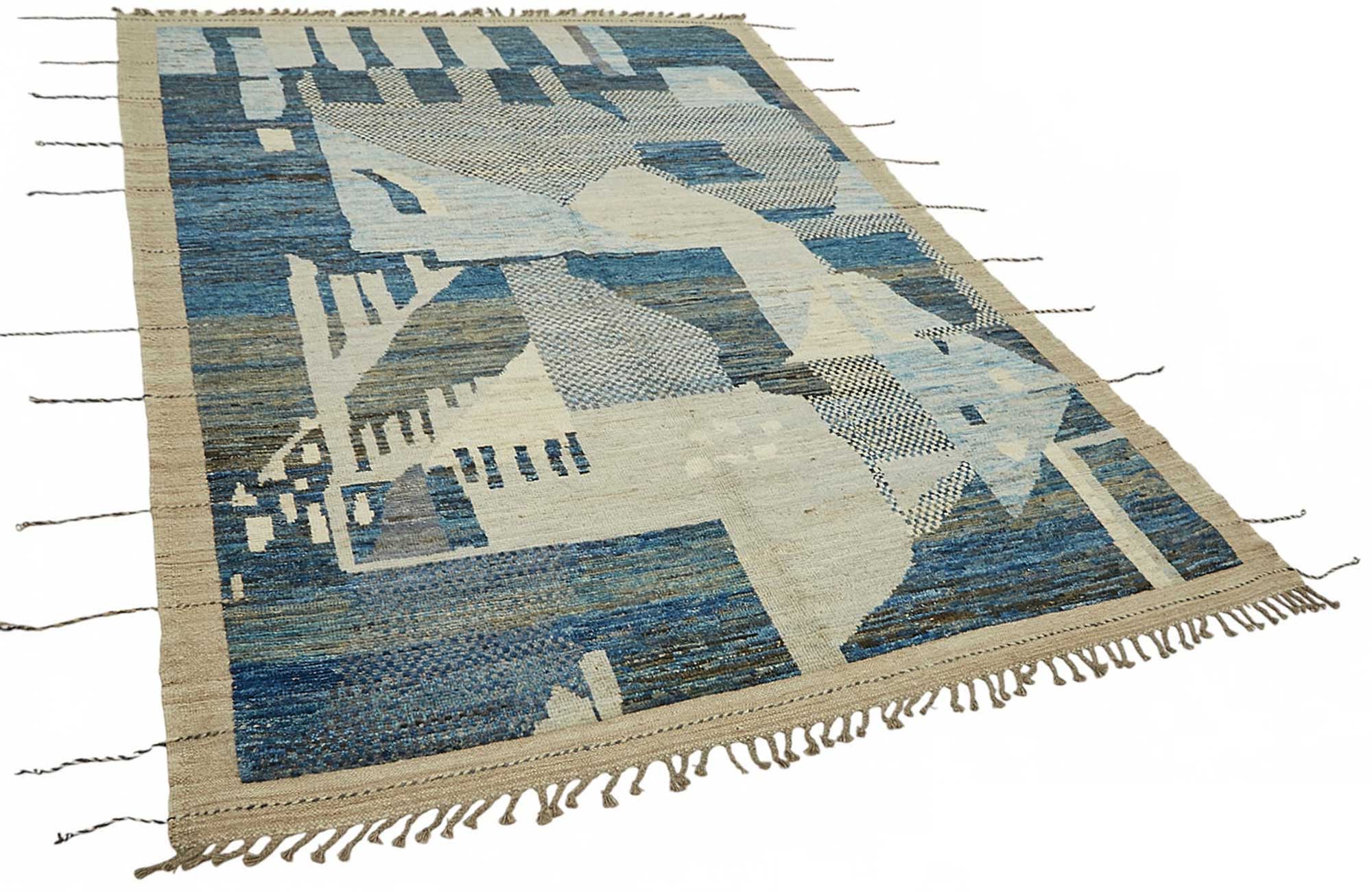 Blue Blue Tribal Rug Rug – 2.04 x 3.05 — 2.04 x 3.05