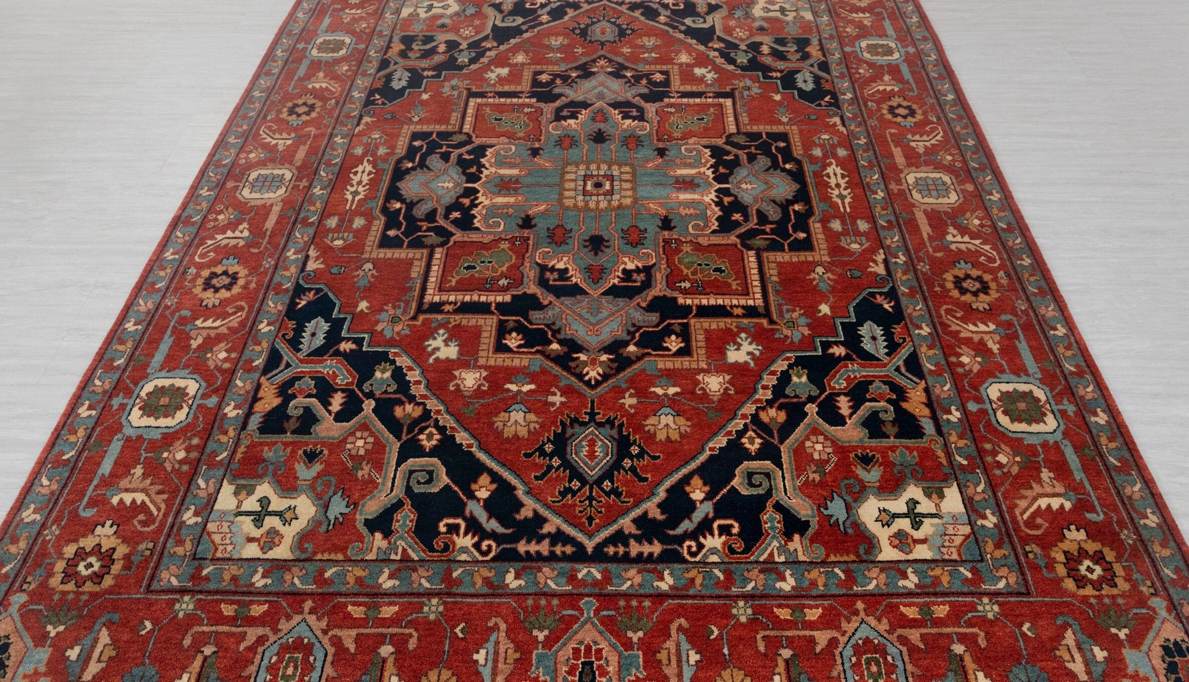 Classic Persian Serapi Mahal Red Navy Hand Knotted 100% Wool Rug,  Rug-Se-40 Free Shipping!!