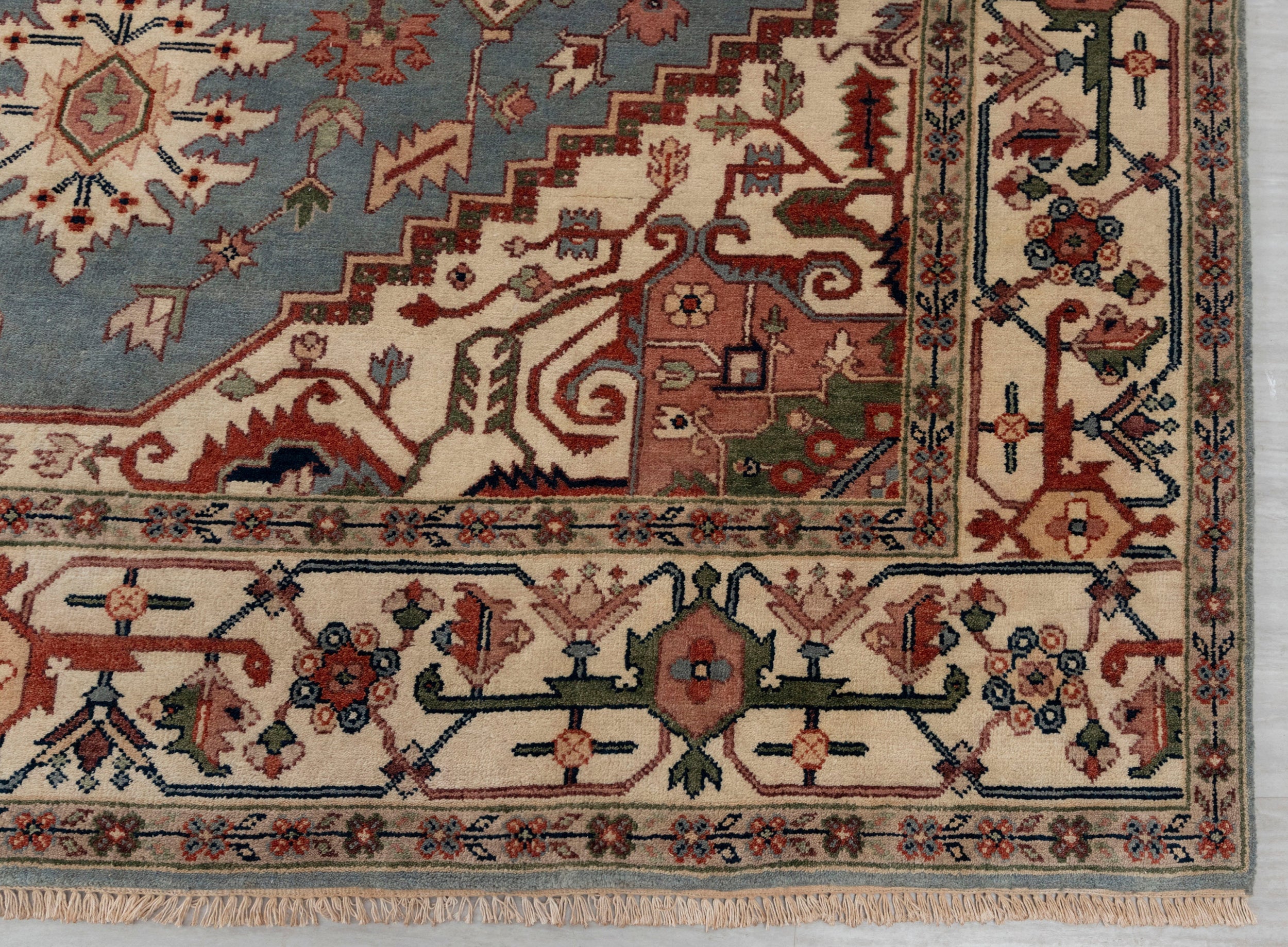 Blue Cream Serapi Heriz Classic Persian Hand Knotted 100% Wool Rug,  Rug-Se-31 Free Shipping!!