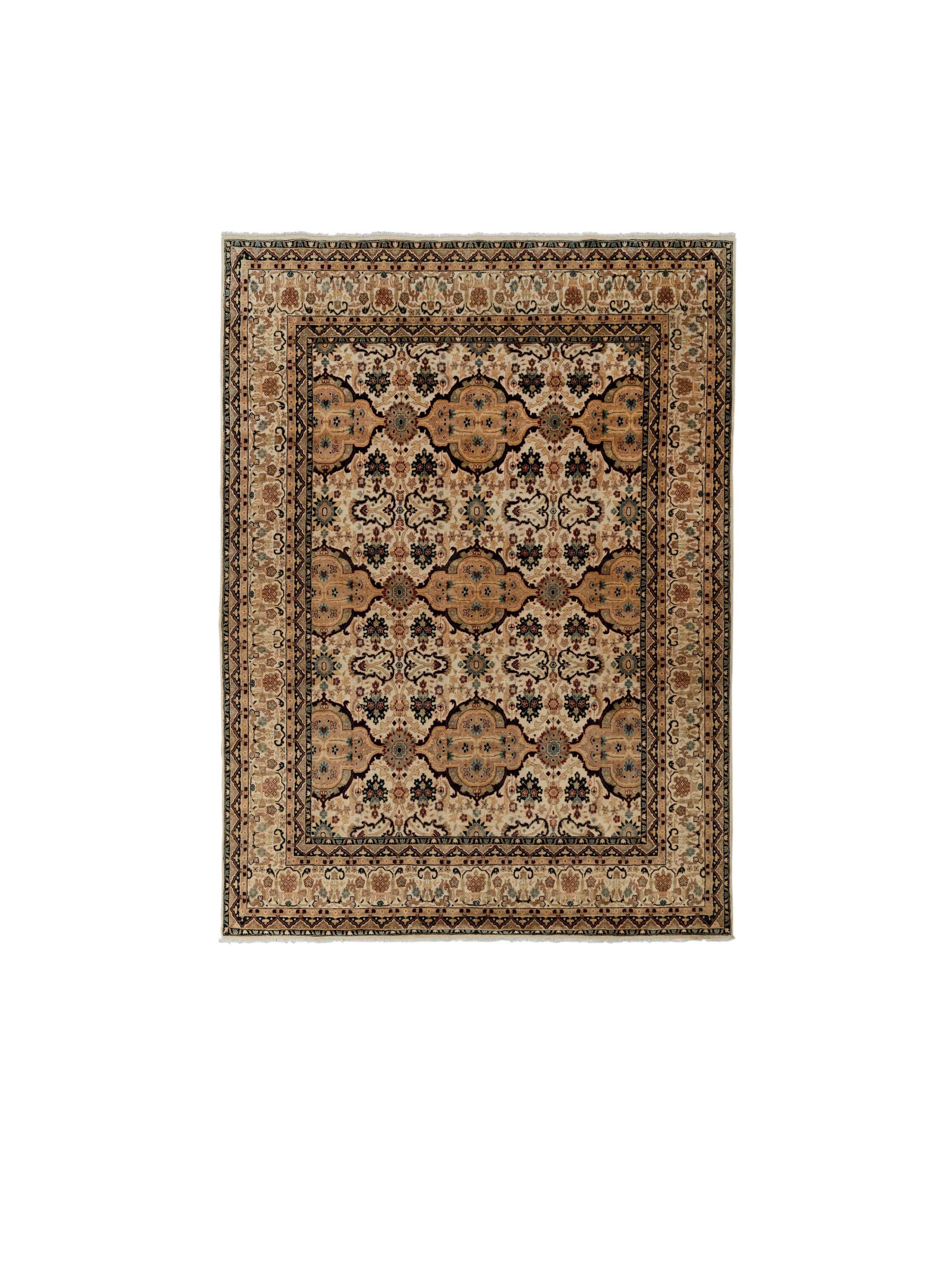 8x10 Beige  Floral Design Rug High Quality  Classic  Hand Knotted Wool Rug #5566