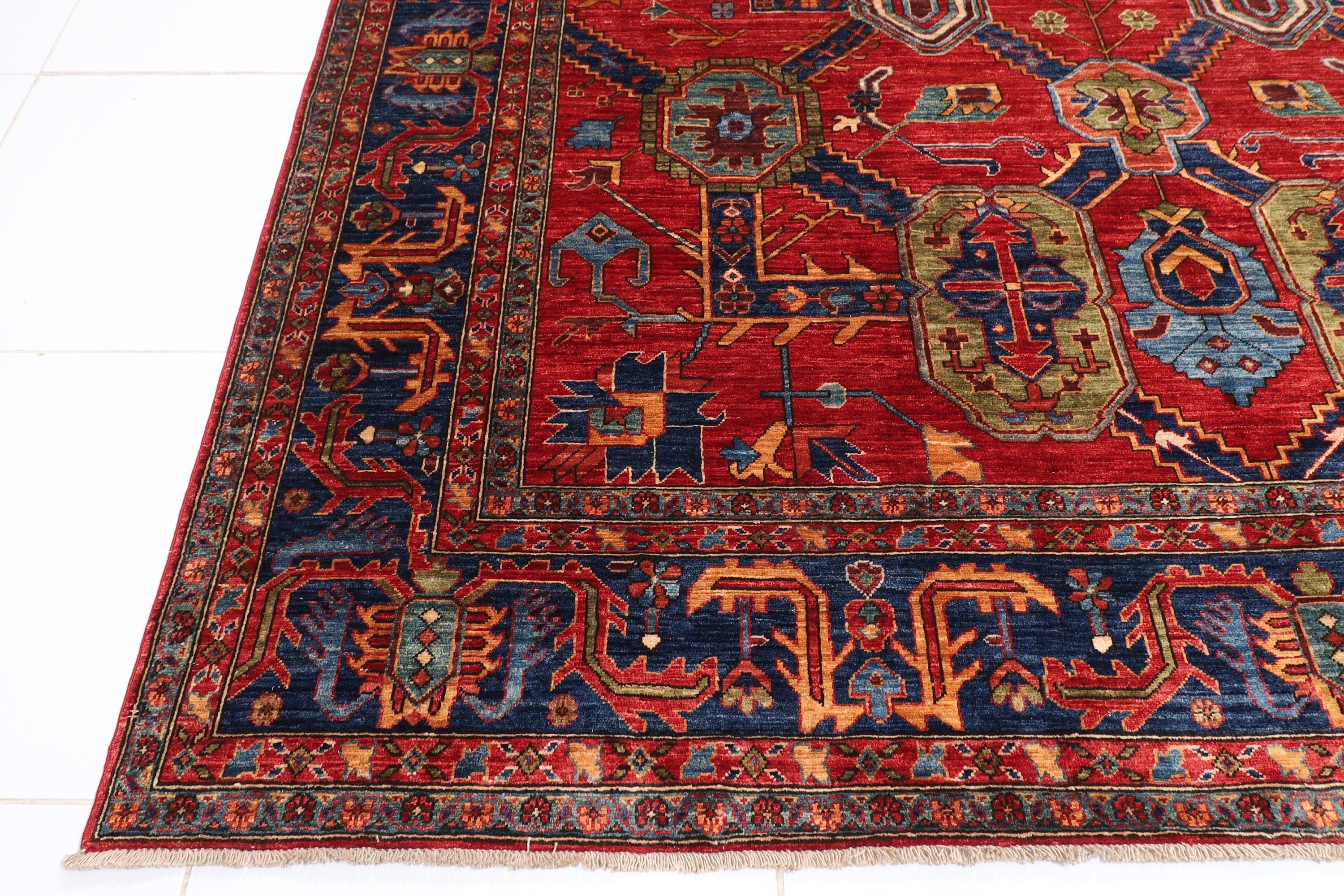Oriental Birgi Afghan Rug 274 x 366 cm, 9 x 12 ft