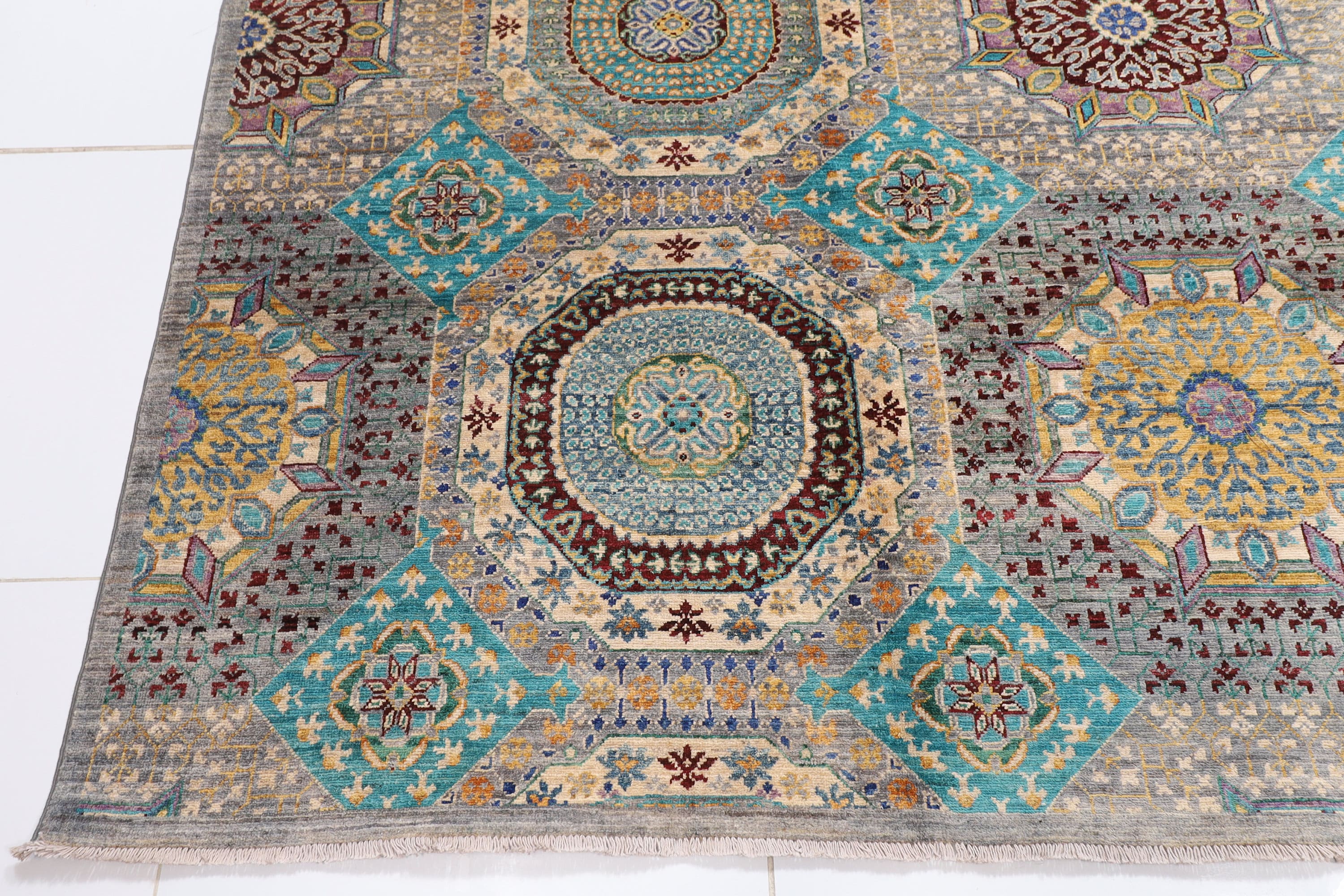Blue Afghan Handmade — 2.55 x 3.48