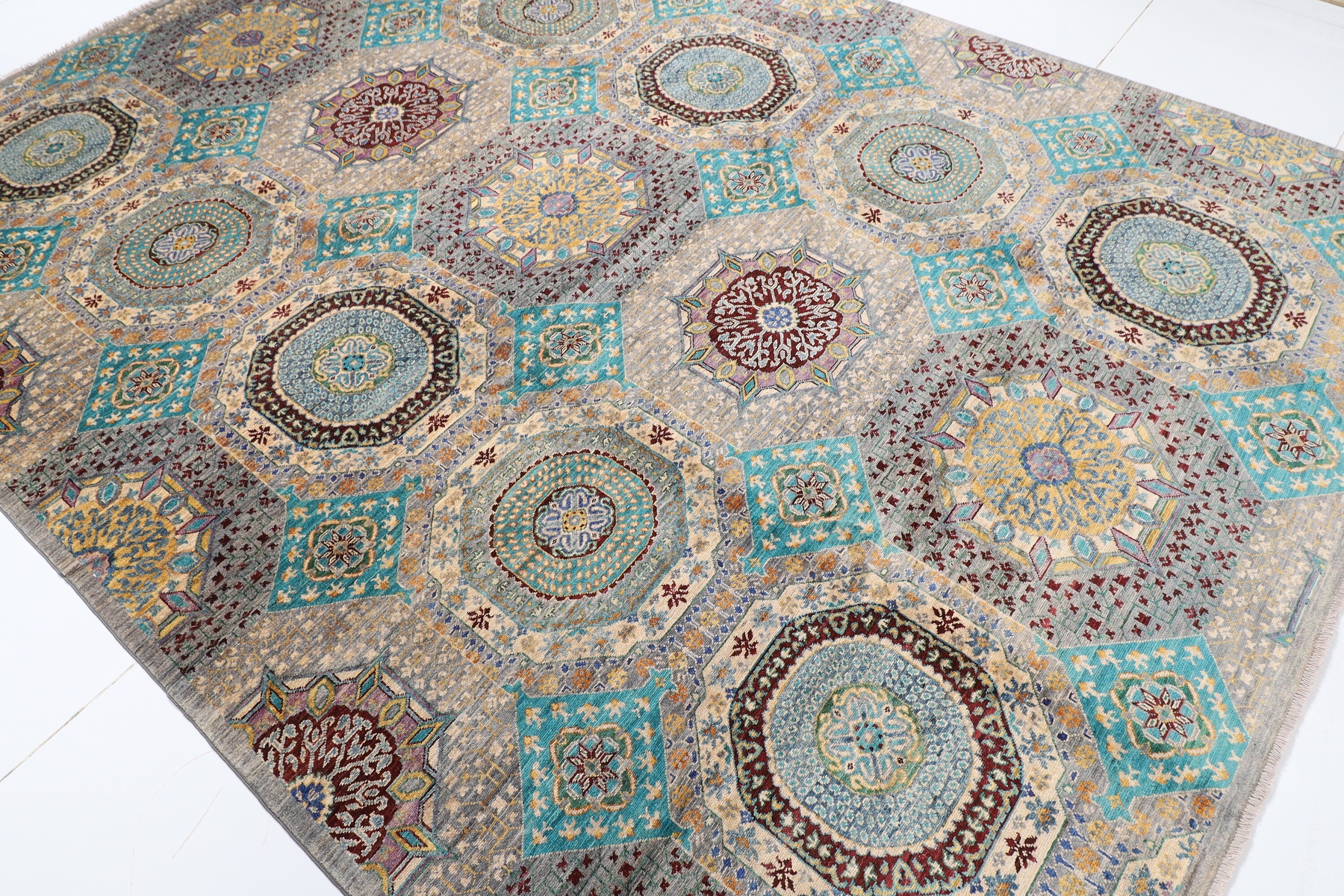 Blue Afghan Handmade — 2.55 x 3.48