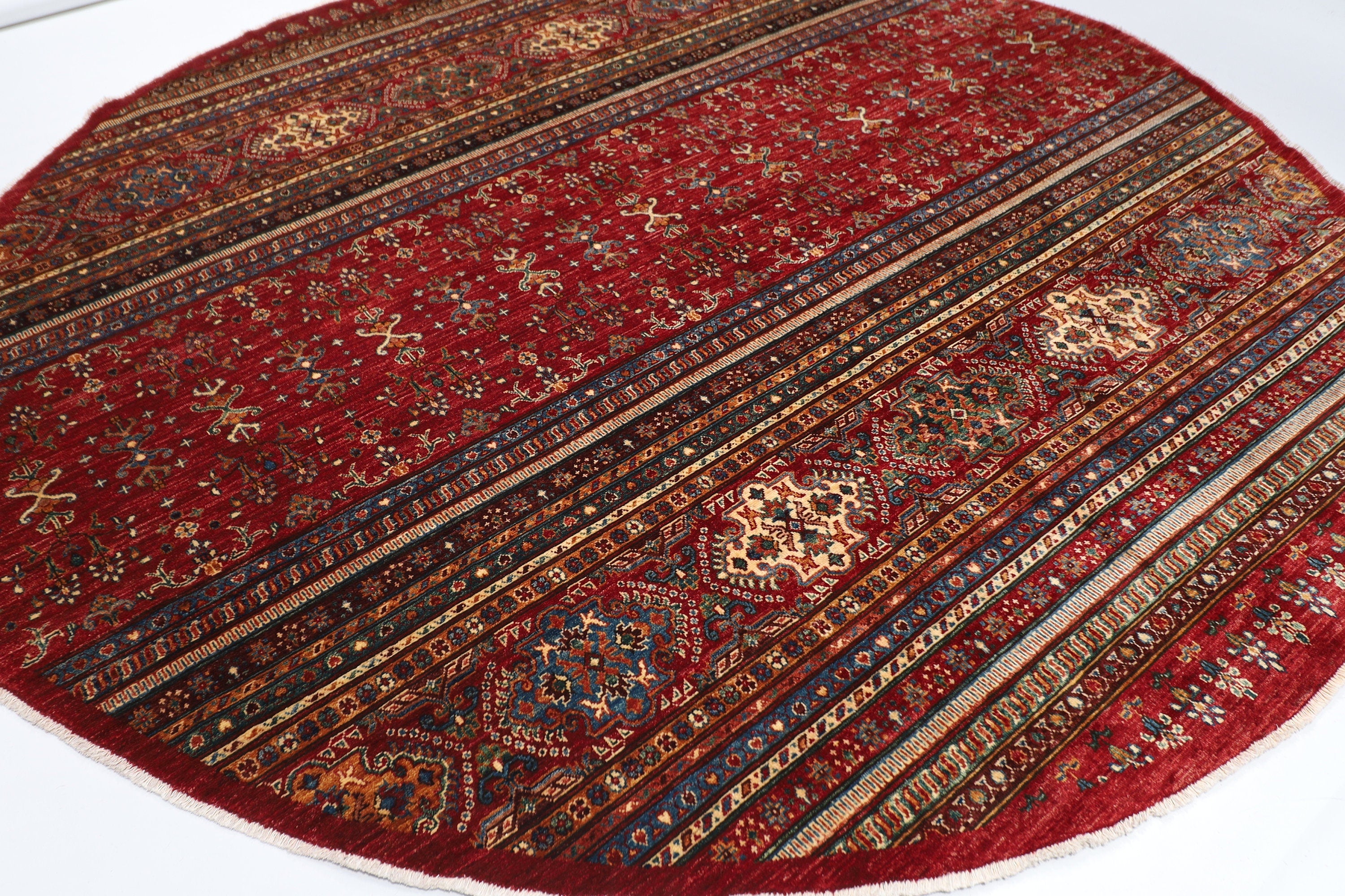 Persian - 295x291 cm, 9'9"x9'7" Round Red Handmade Rug