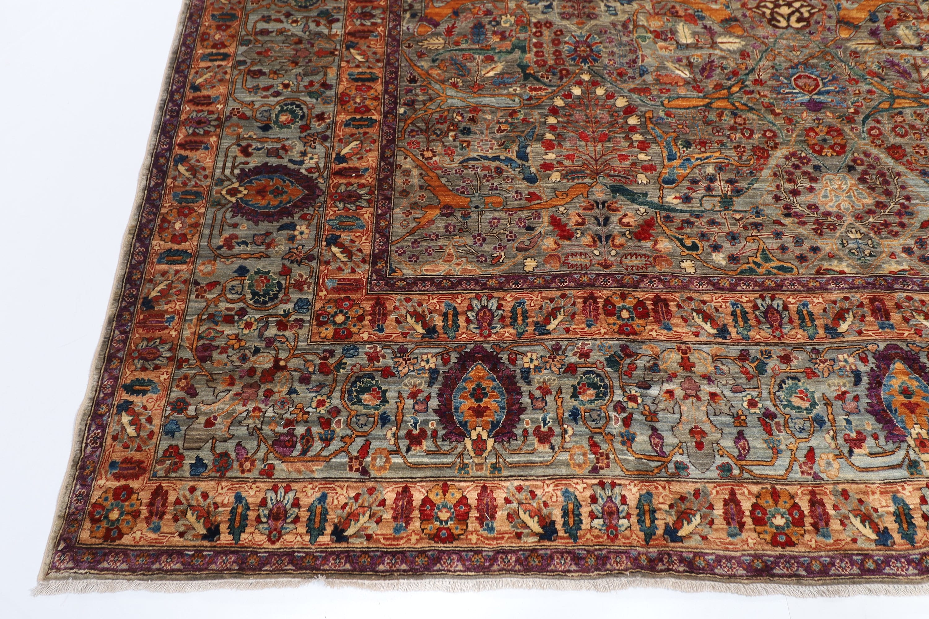 Brown Afghan Handmade — 2.74 x 3.66