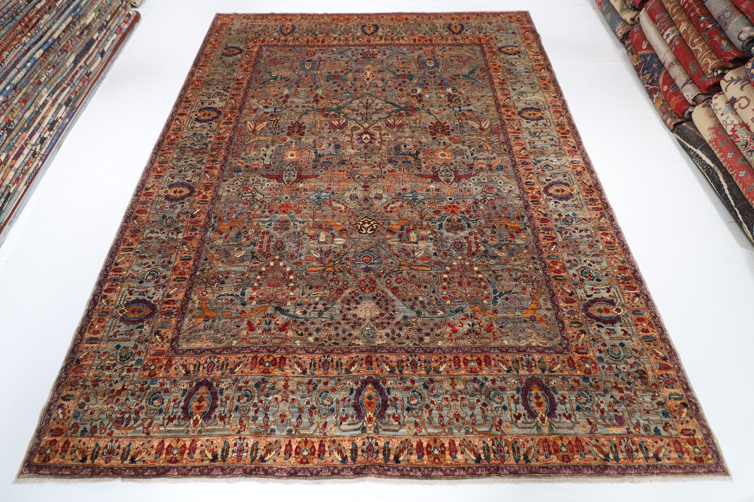 Brown Afghan Handmade — 2.74 x 3.66