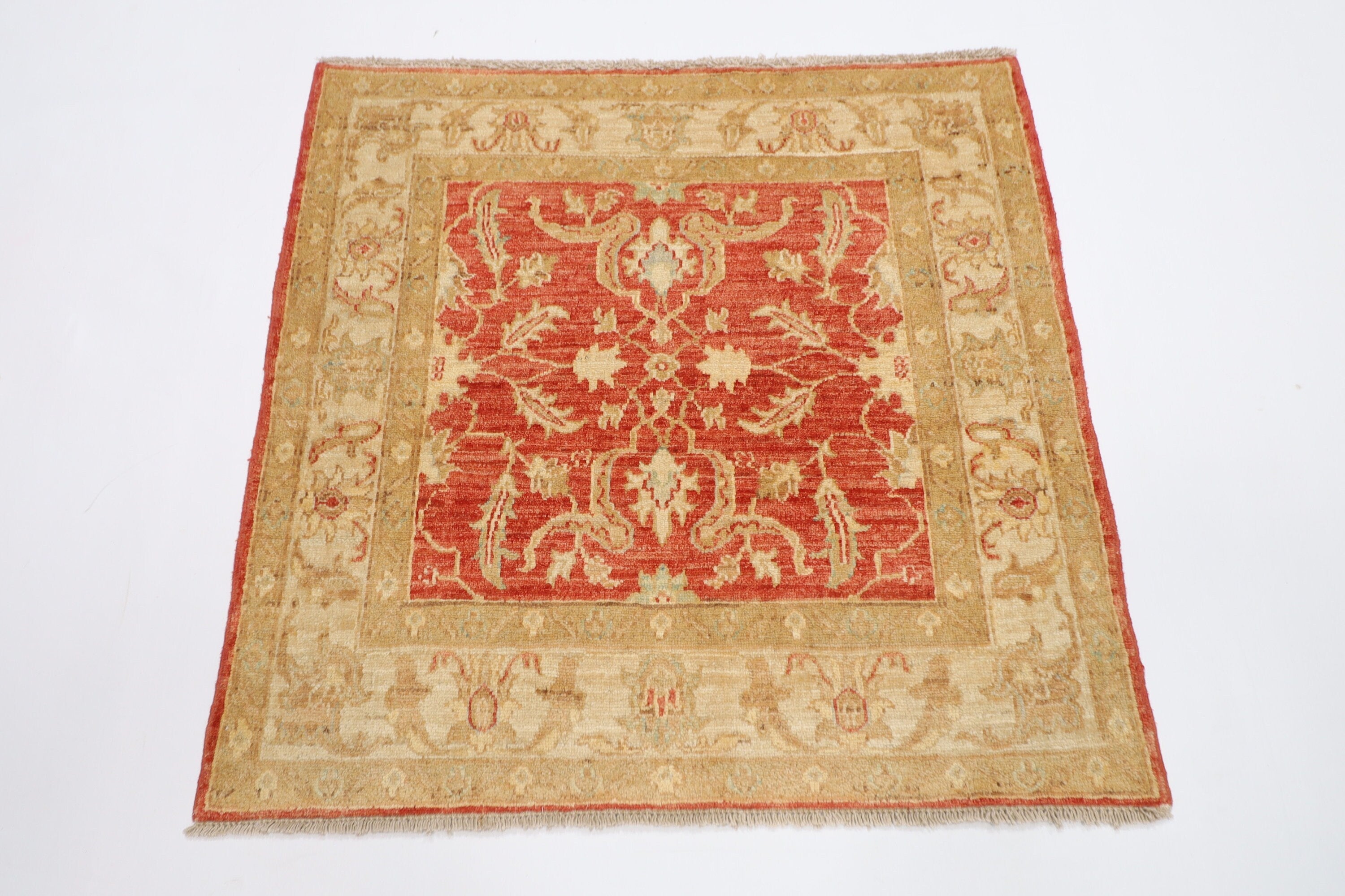 Tribal - 99x96 cm, 3'3x3'2 ft Hand-Knotted Area Rug