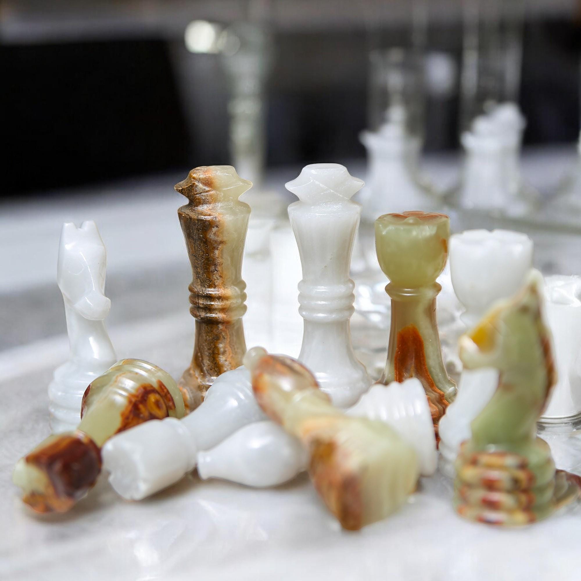 Green Marble chess sets | Luxury chess board | Christmas gifts for him | White & Green | Luxury gifts for her | Perfect board game | Home decor