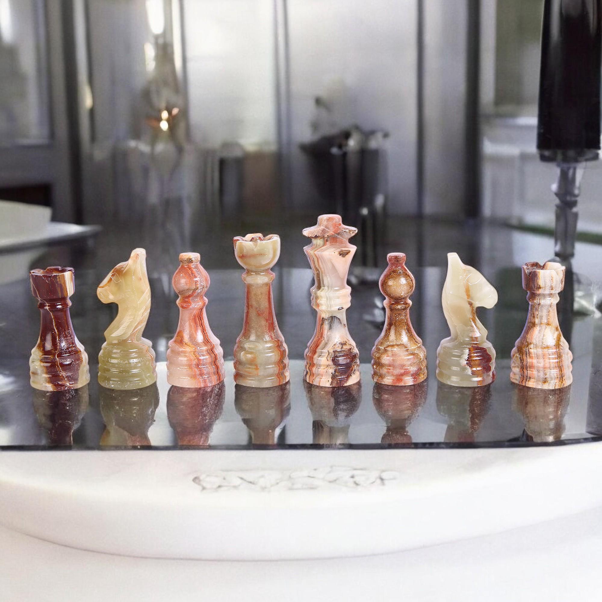 Green Marble chess sets | Luxury chess board | Christmas gifts for him | White & Green | Luxury gifts for her | Perfect board game | Home decor