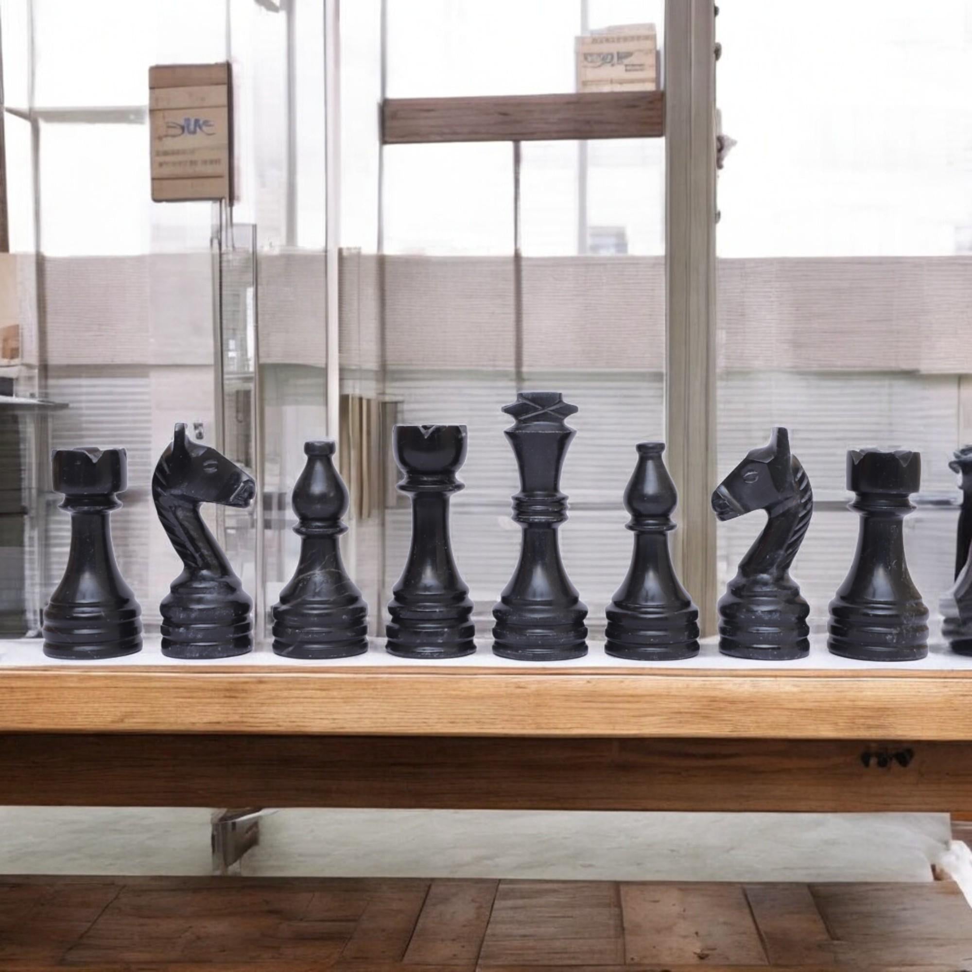 Green Marble chess board | Luxury Marble chess sets | Black & Onyx Green | Christmas gifts |Gift for her