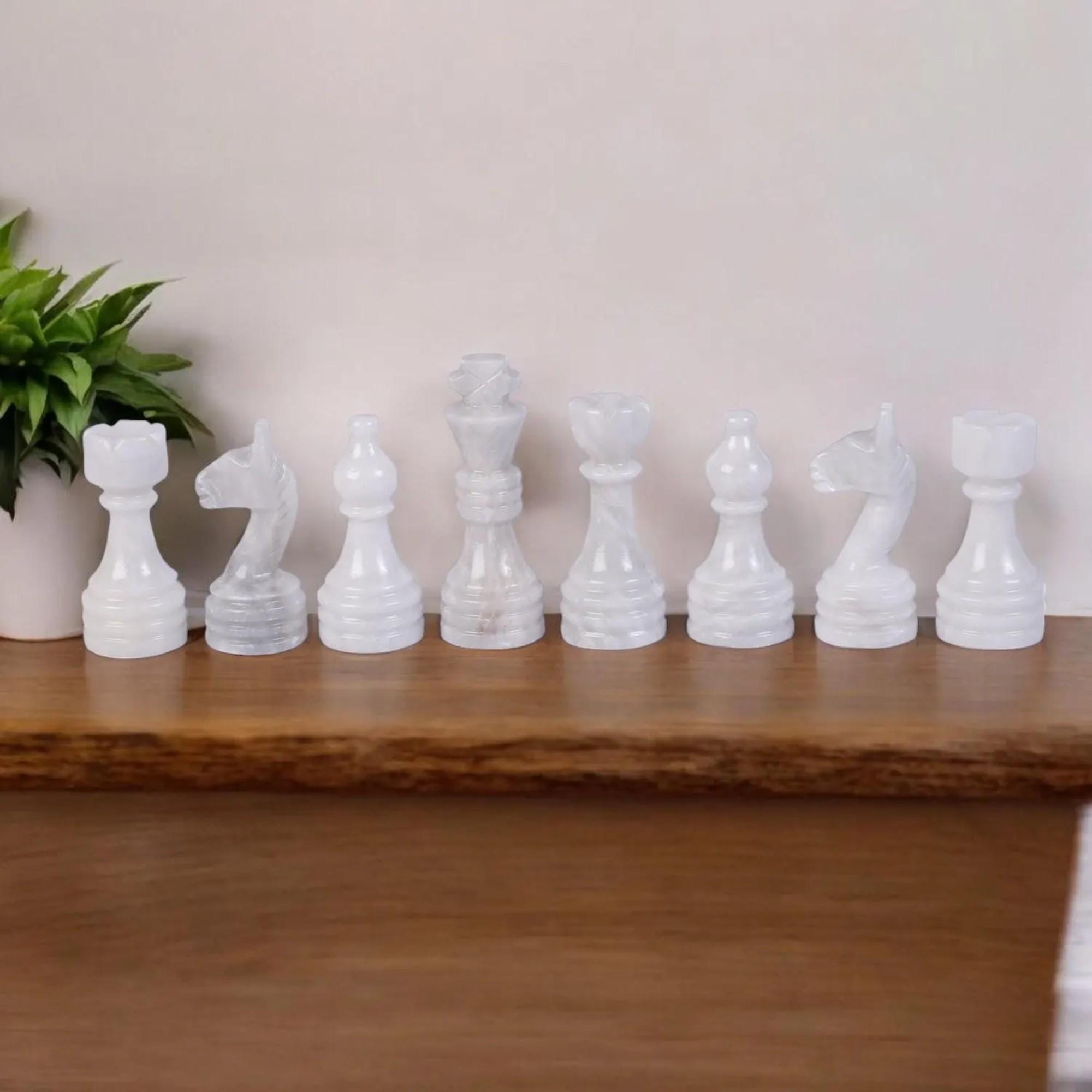 Black Marble chess board game | Marble chess sets | Black & White | Gifts for her | Christmas gifts