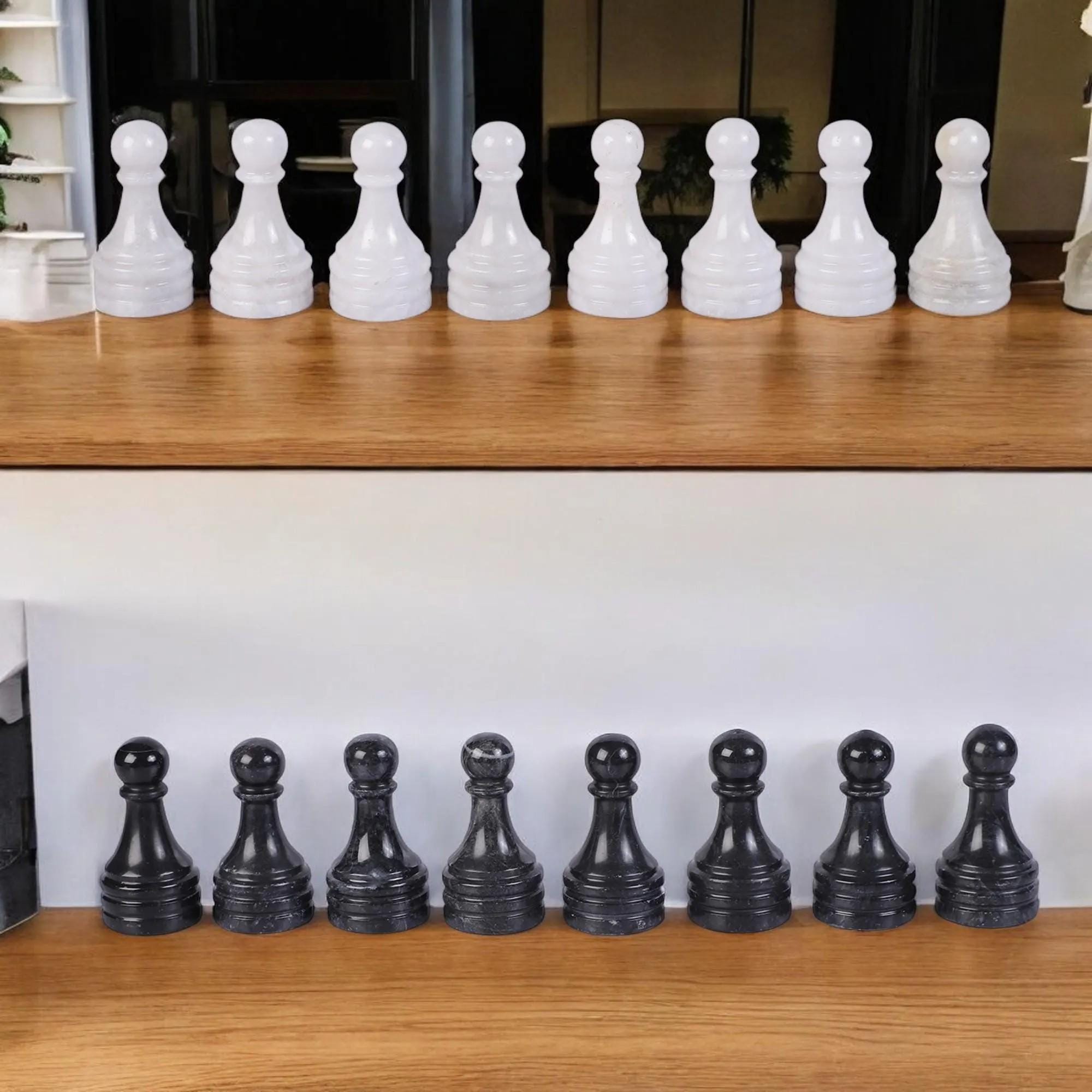 Black Marble chess board game | Marble chess sets | Black & White | Gifts for her | Christmas gifts