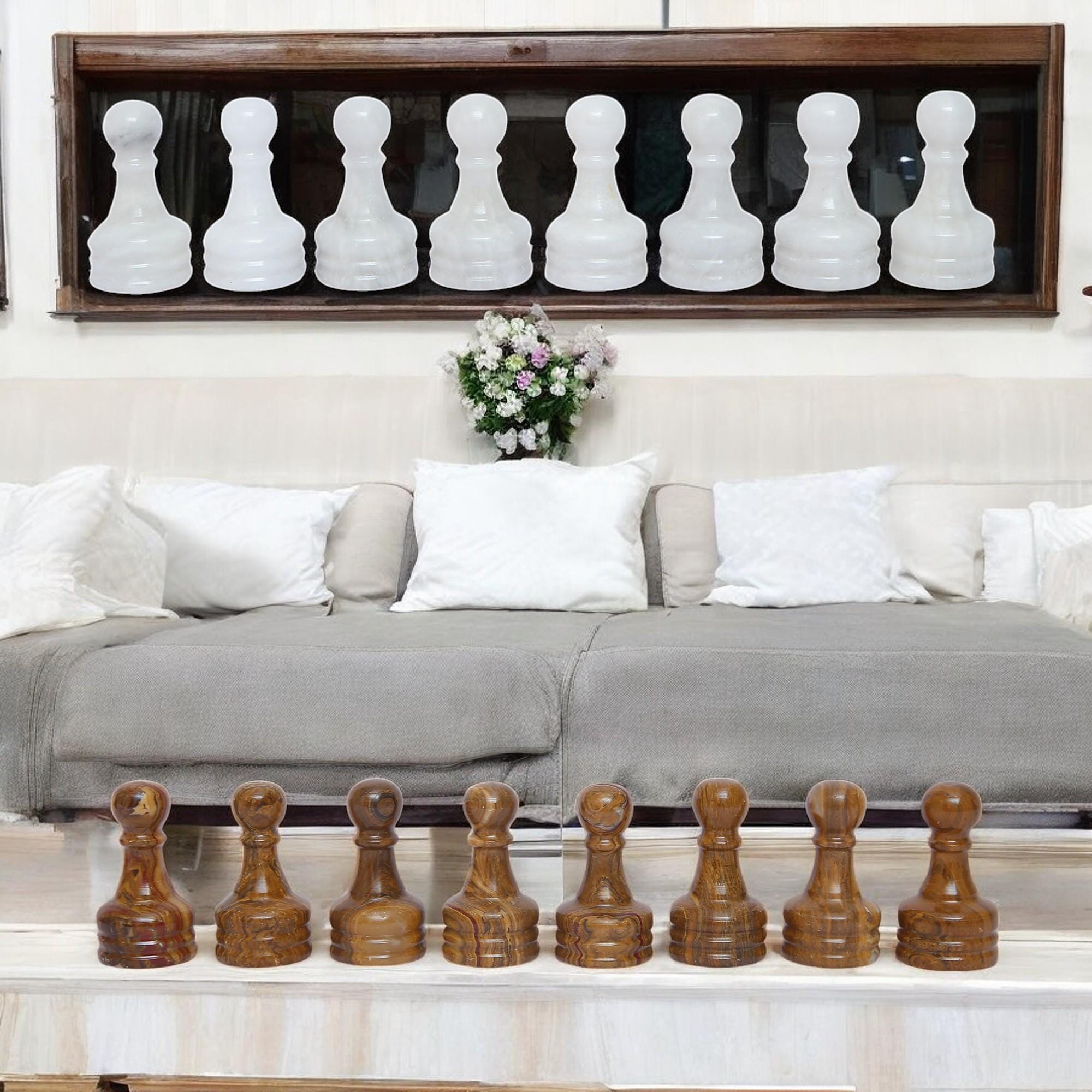 Brown Marble chess board | Marble chess sets | White & Brown | gift for him | Christmas gifts