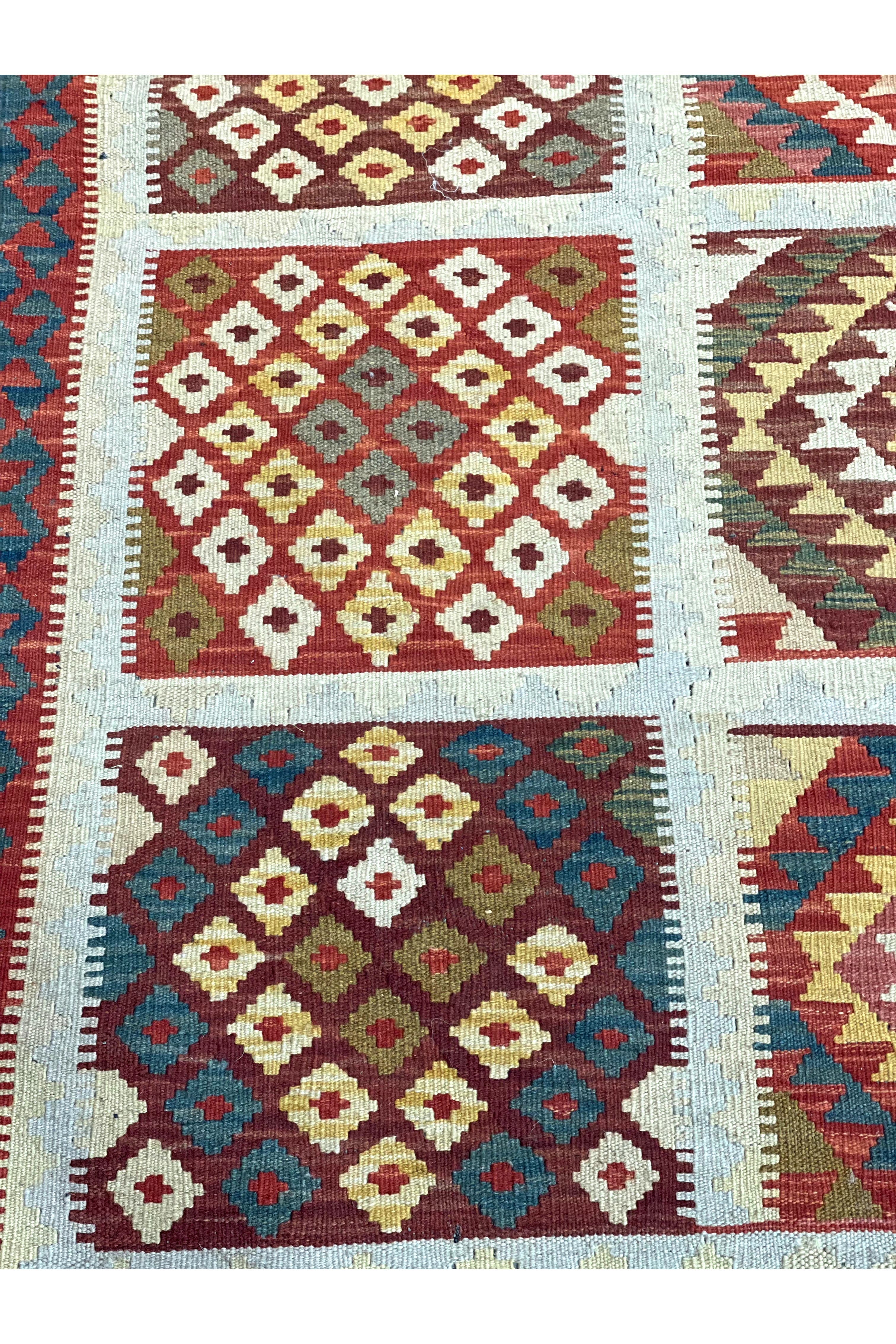 HANDMADE AFGHAN MAIMANA KILIM | 406 X 91CM |