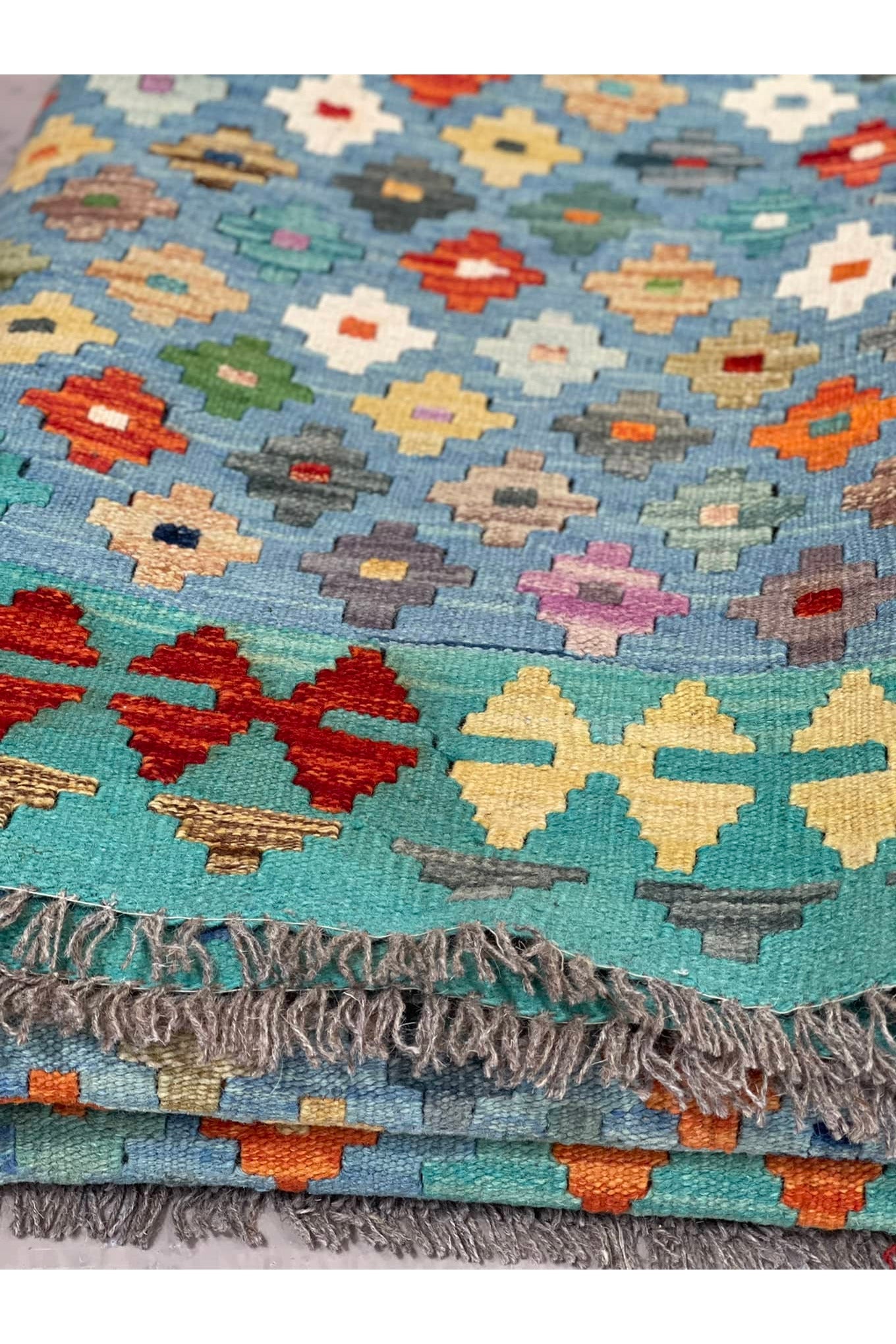 HANDMADE AFGHAN MAIMANA KILIM | 296 X 215 CM |