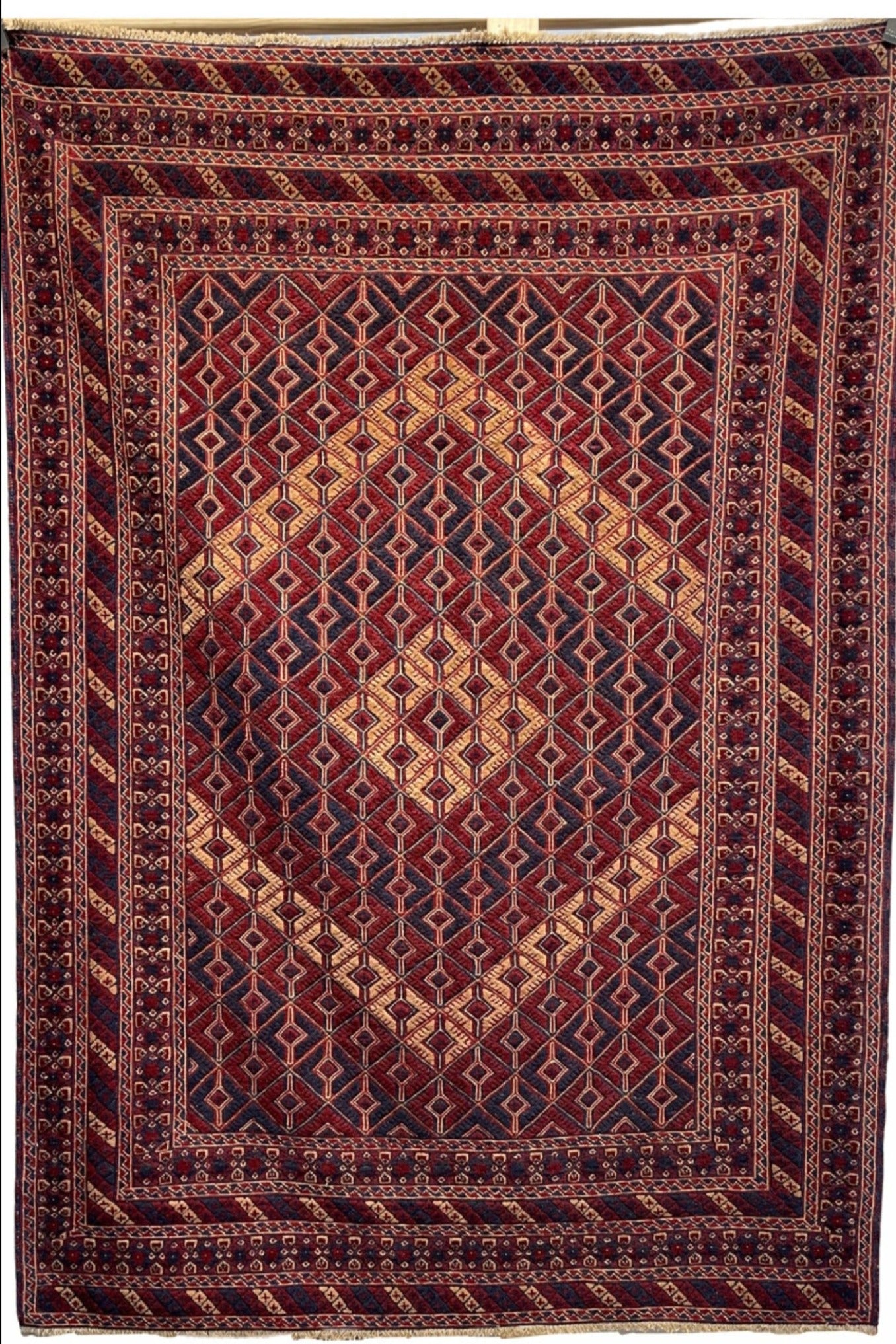 HANDMADE AFGHAN MUSHWANI KILIM | 188 X 152 CM |