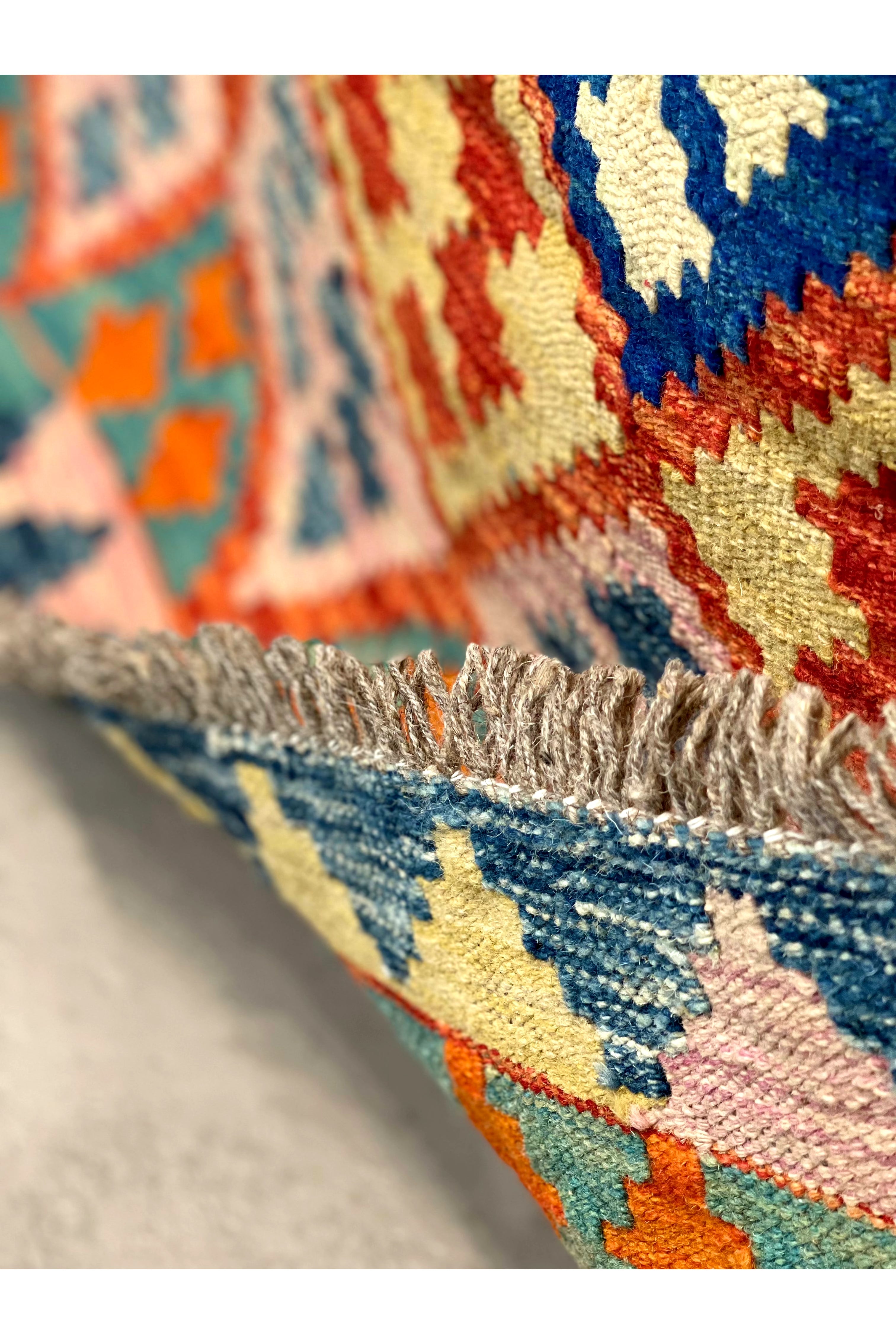 HANDMADE AFGHAN MAIMANA KILIM | 243 X 188 CM |