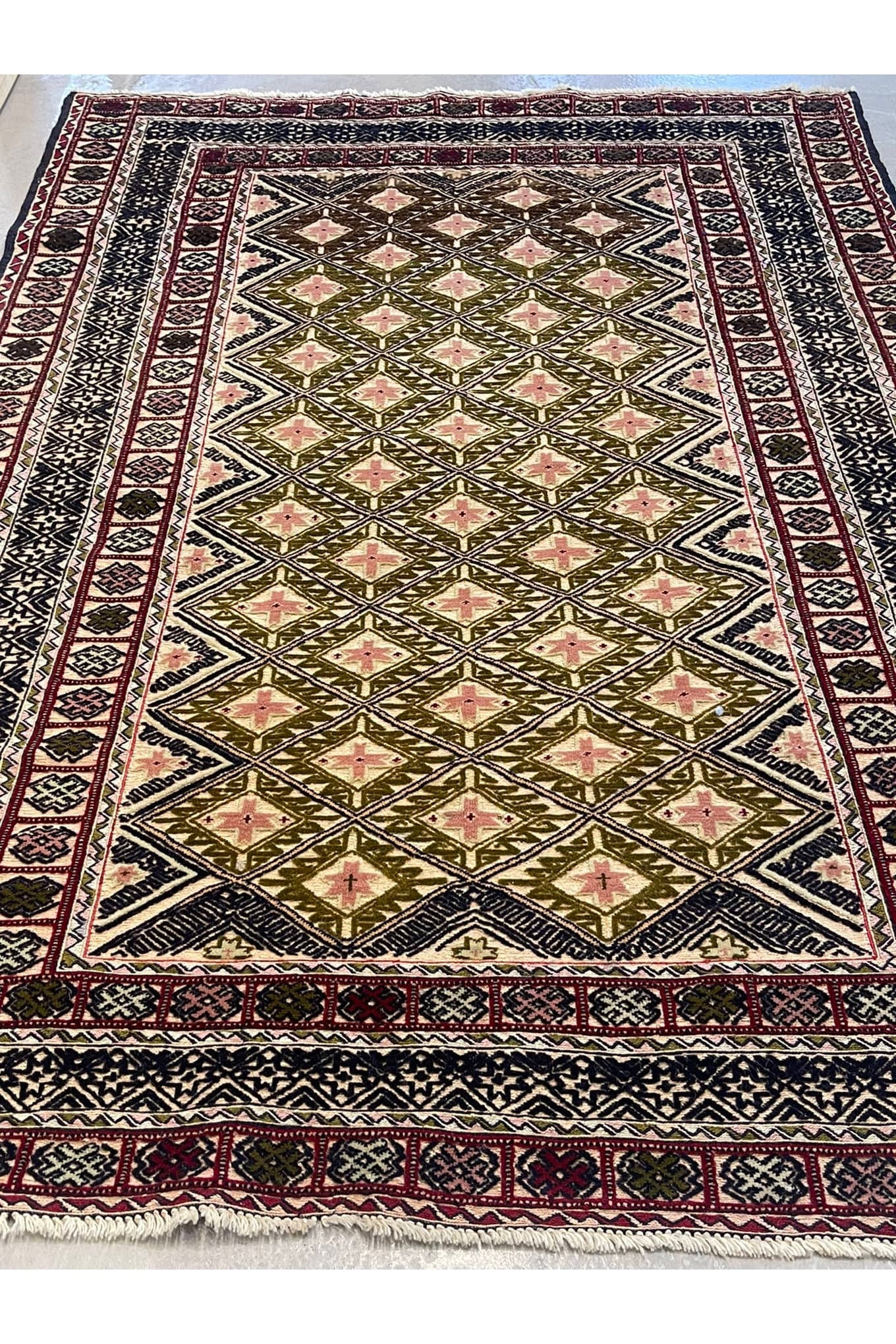 HANDMADE AFGHAN MUSHWANI KILIM | 185 X 144 CM |