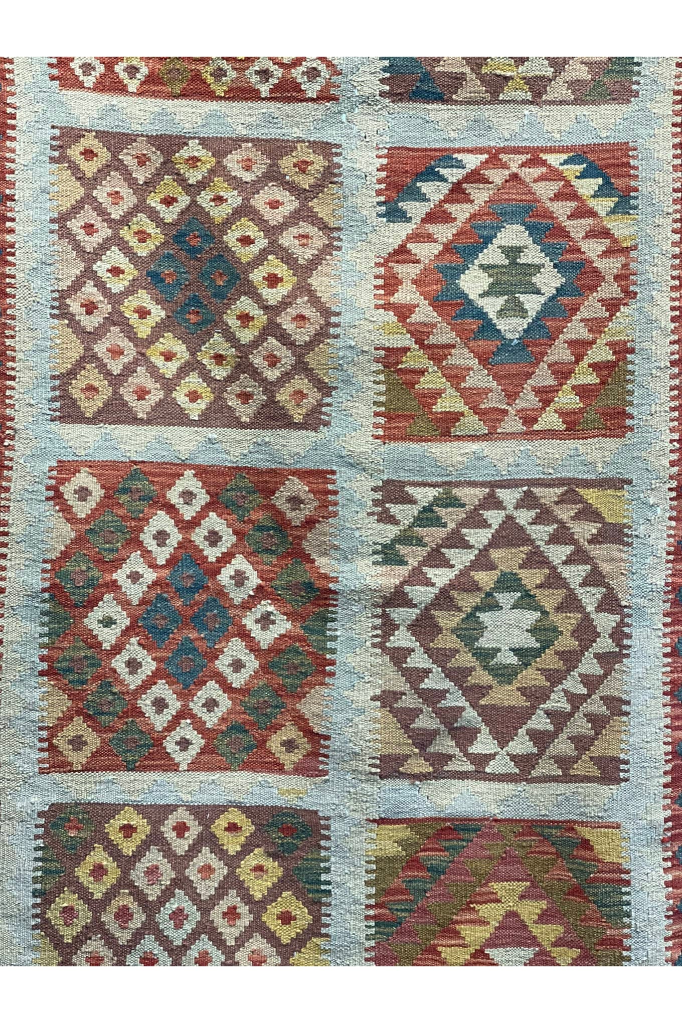 HANDMADE AFGHAN MAIMANA KILIM | 406 X 91CM |