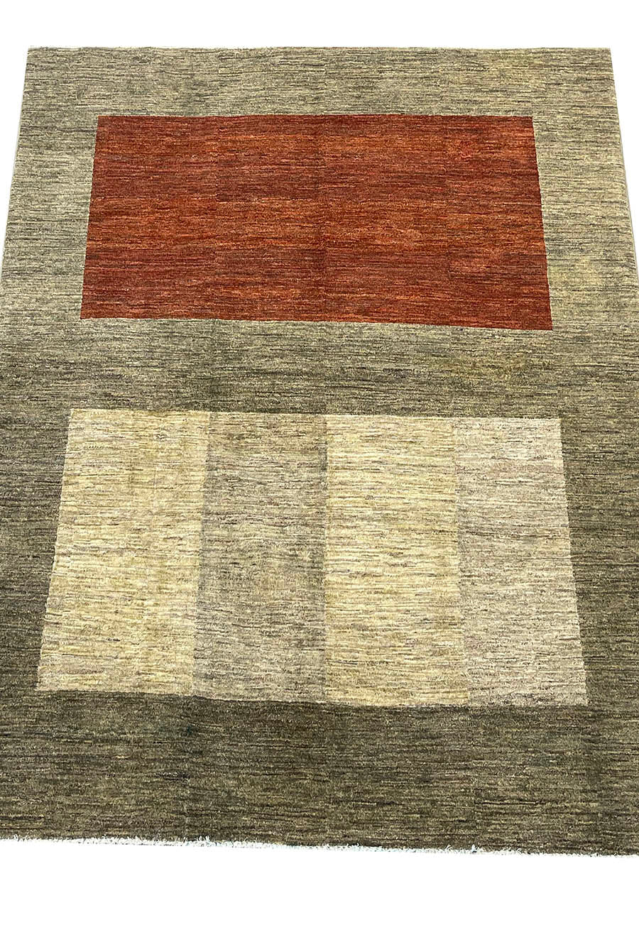 Cream Gabeh Afghan Handmade — 1.88 x 2.44