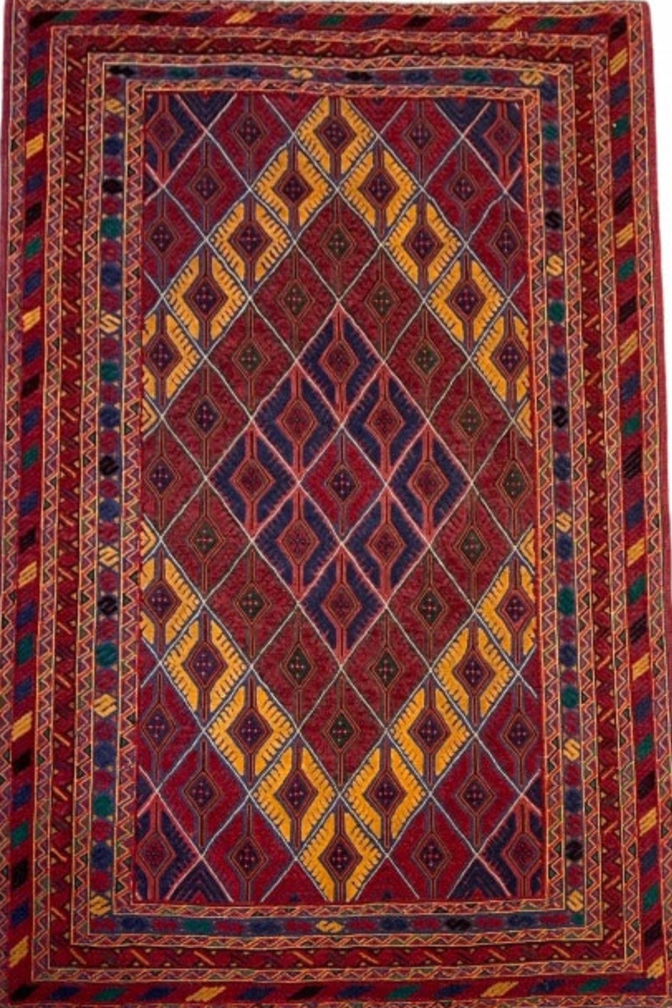 HANDMADE AFGHAN MUSHWANI KILIM | 177 X 152 CM |