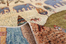 Landscape - 196 x 196 cm, 6.5 x 6.5 ft Afghan Hand - Knotted Wool Rug - Jerm Rugs - Handmade Afghan Rug - Jerm Rugs