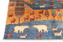 Landscape - 196x198 cm (6'6"x6'6") Hand - Knotted Afghan Rug for Home Decor - Jerm Rugs - Handmade Afghan Rug - Jerm Rugs
