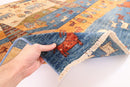 Landscape - 196x198 cm (6'6"x6'6") Hand - Knotted Afghan Rug for Home Decor - Jerm Rugs - Handmade Afghan Rug - Jerm Rugs