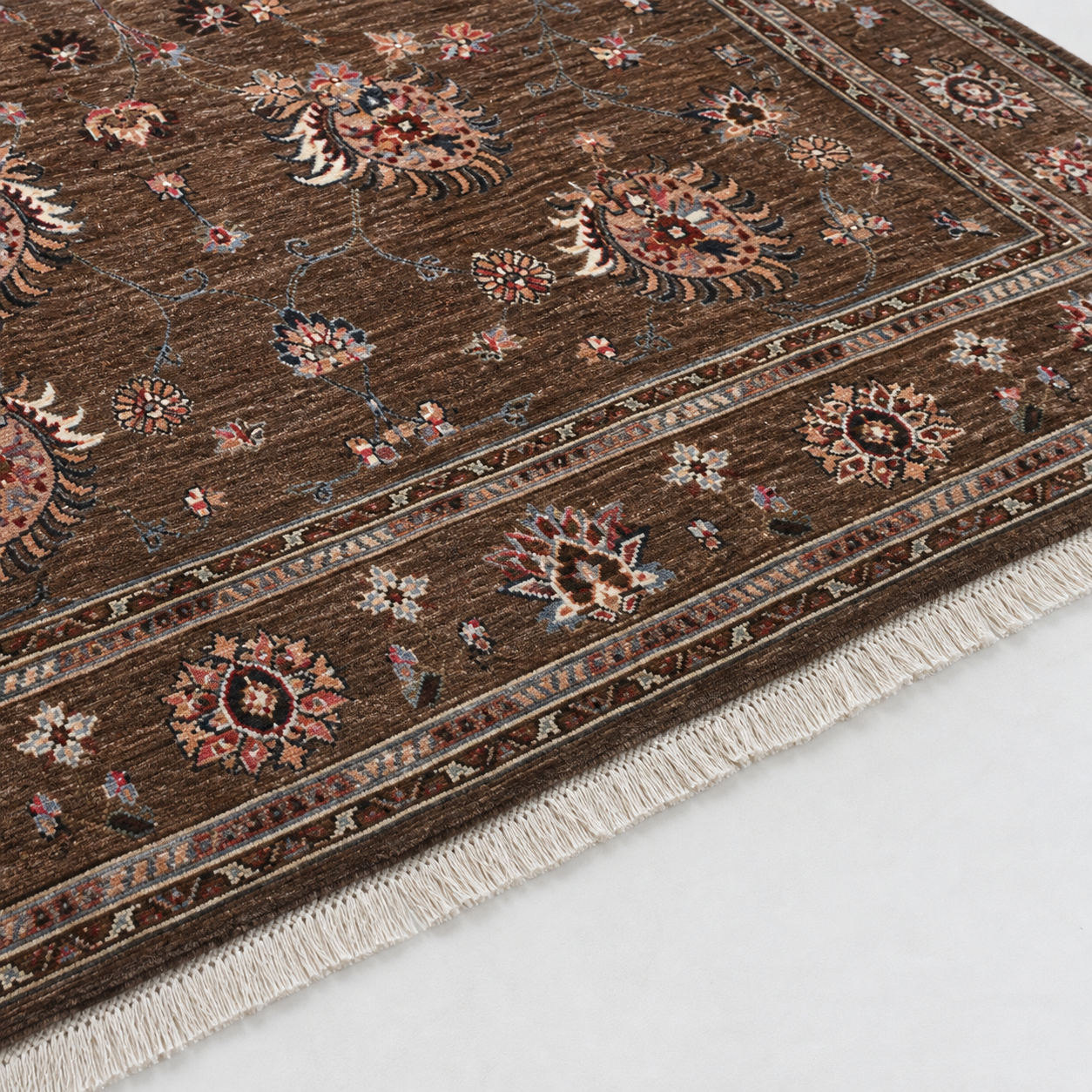 Zamin-e-Mazar Afghan Ghazni wool rug, hand-knotted detail