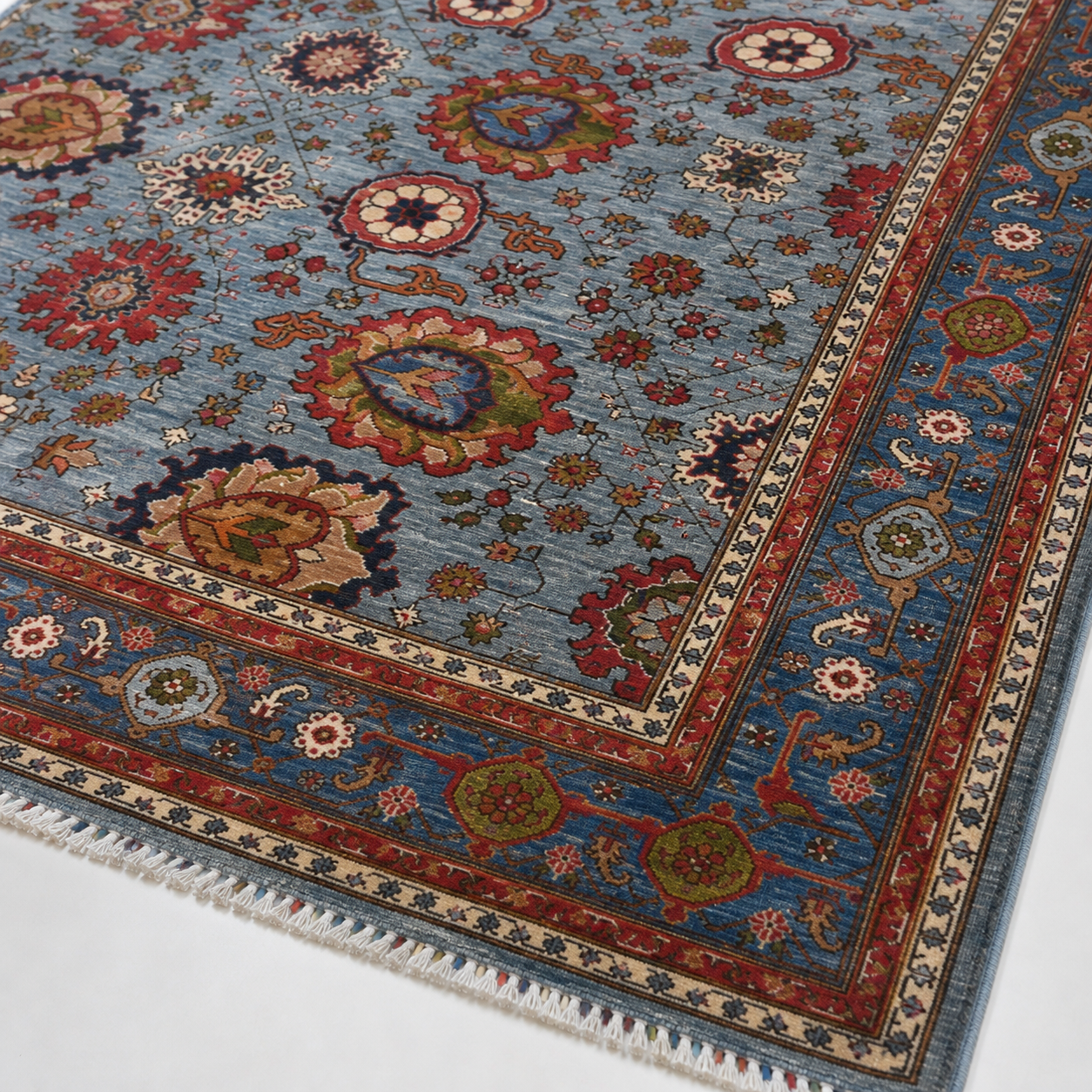 Aseman-e-Ghazni Afghan Ghazni wool rug, hand-knotted detail