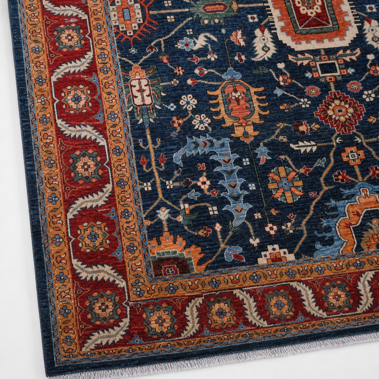 Darbar-e-Kabul Afghan Ghazni wool rug, hand-knotted detail