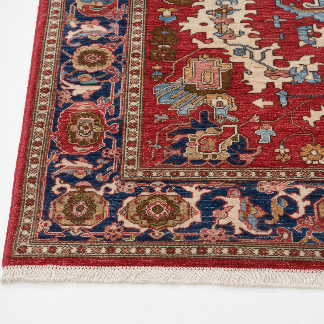 Lal-e-Herat Afghan Ghazni wool rug, hand-knotted detail