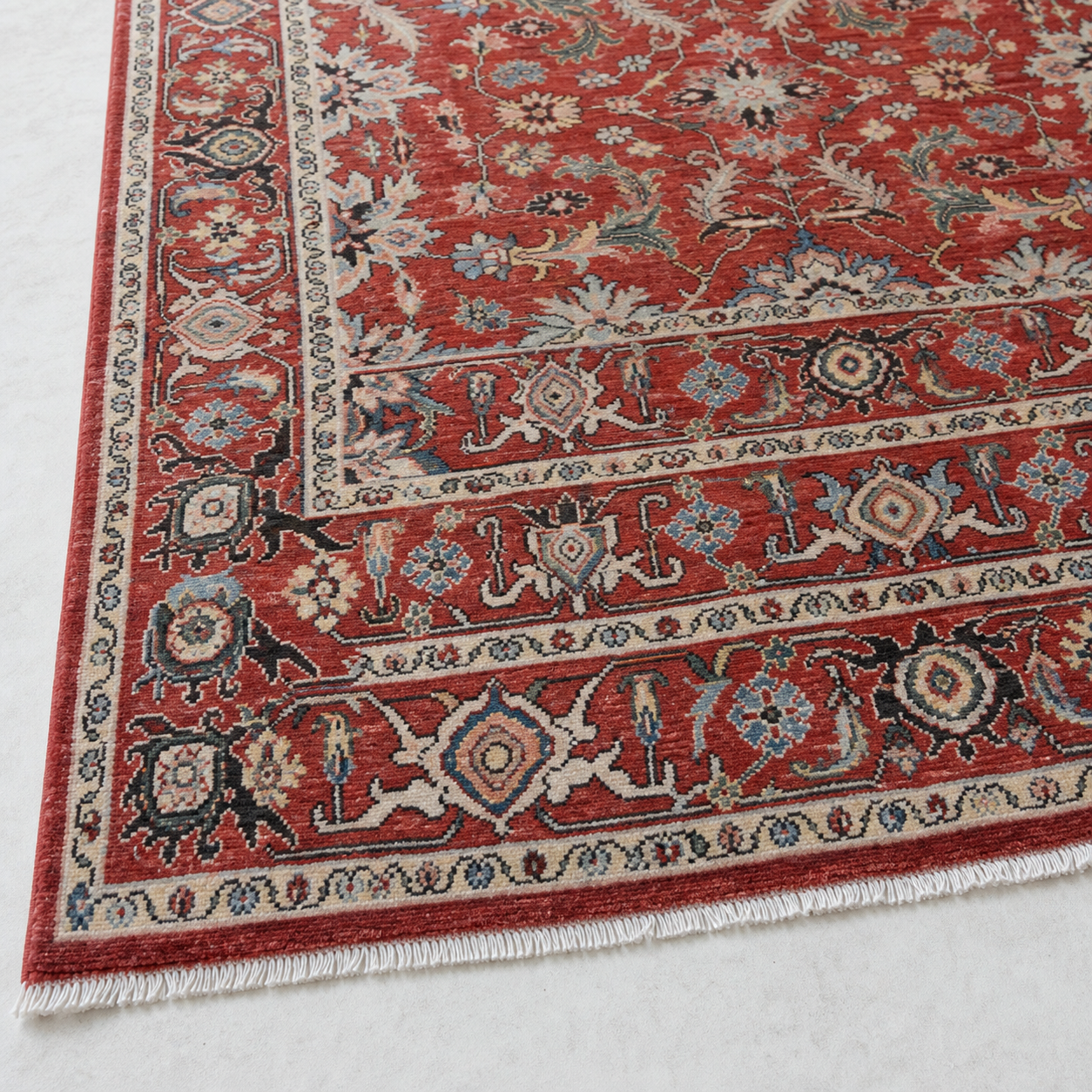 Gul-e-Qandahar Afghan Ghazni wool rug, hand-knotted detail