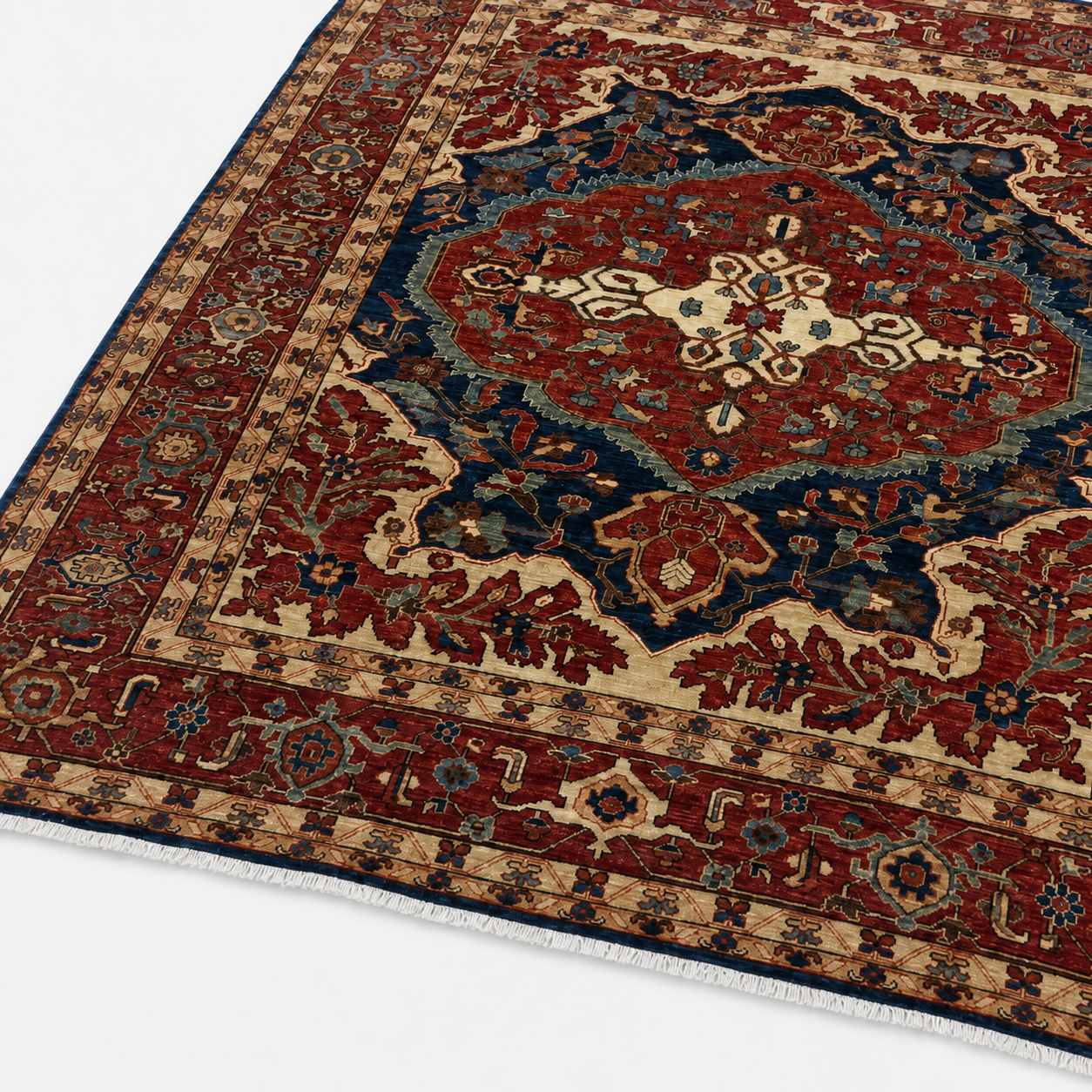 Taj-e-Ghazni Afghan Ghazni wool rug, hand-knotted detail