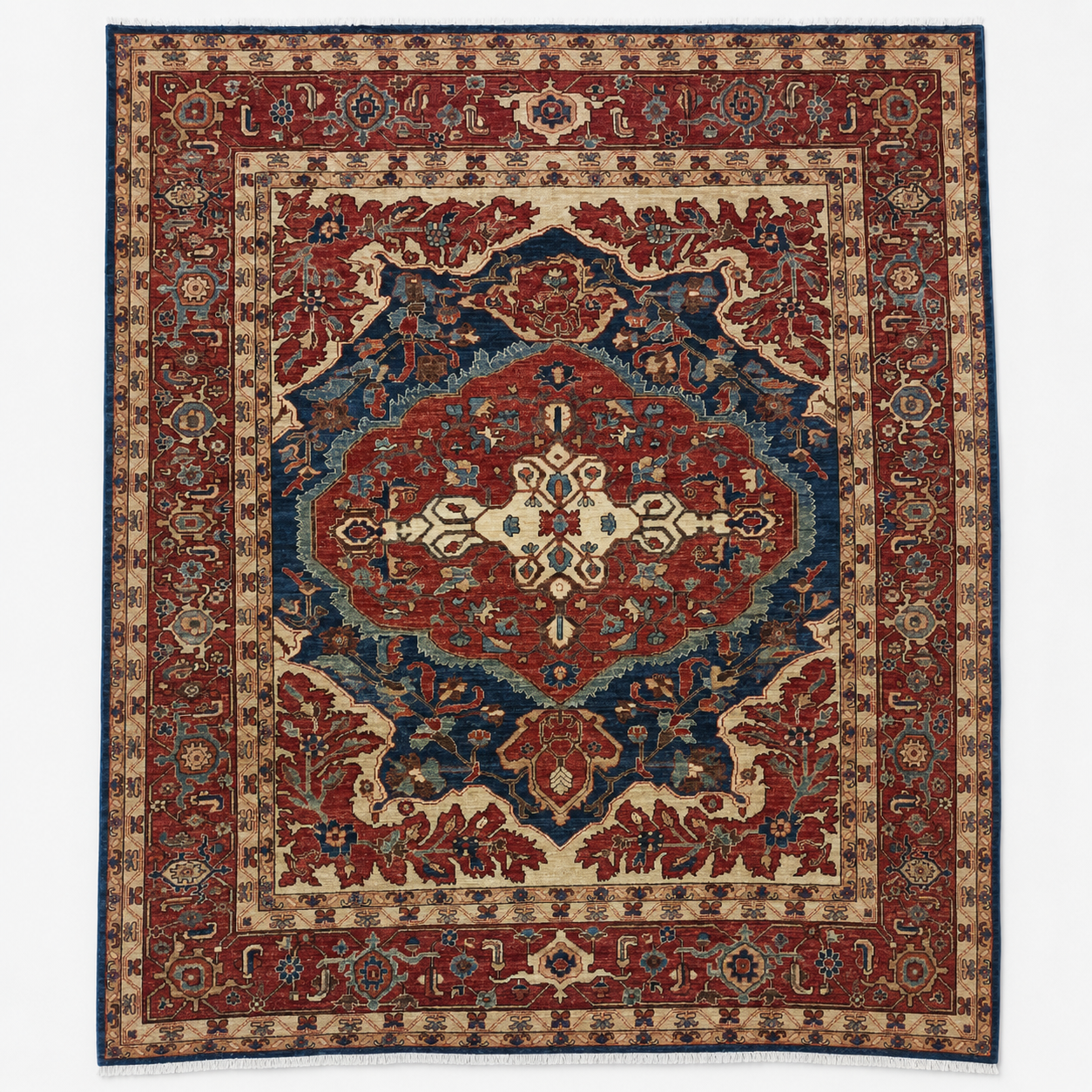 Taj-e-Ghazni Afghan hand-knotted Ghazni wool rug, overhead view