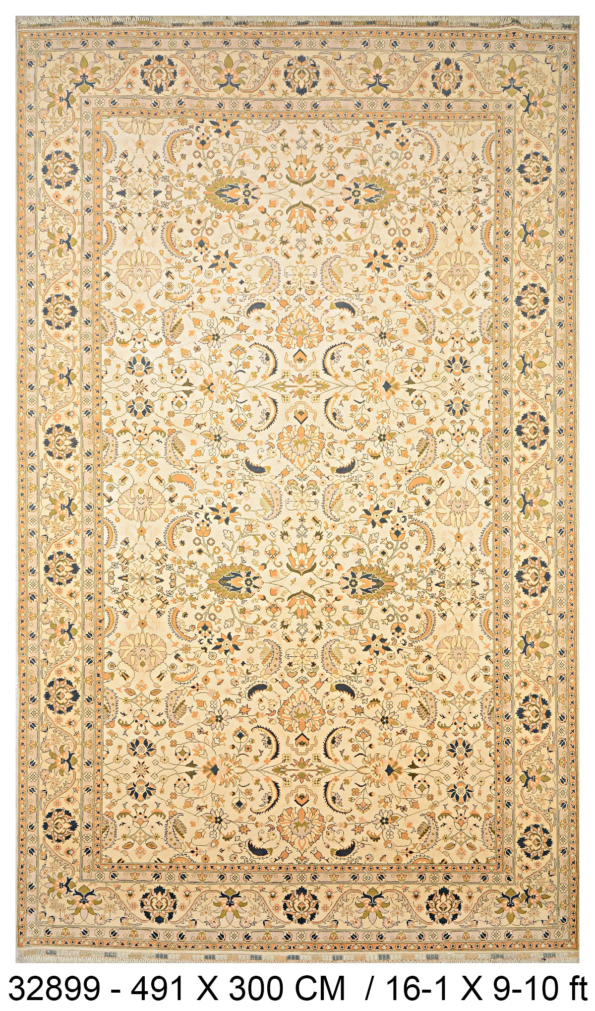 Noor-e-Balkh Afghan hand-knotted Ghazni wool rug, overhead view