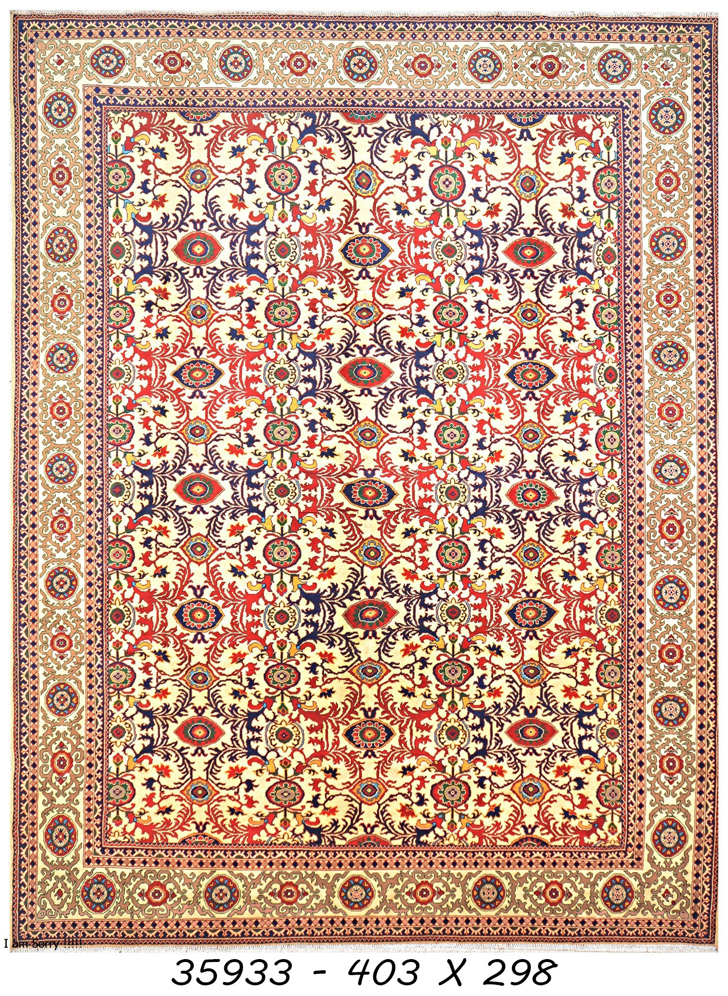 Noor-e-Kandahar Afghan hand-knotted Ghazni wool rug, overhead view