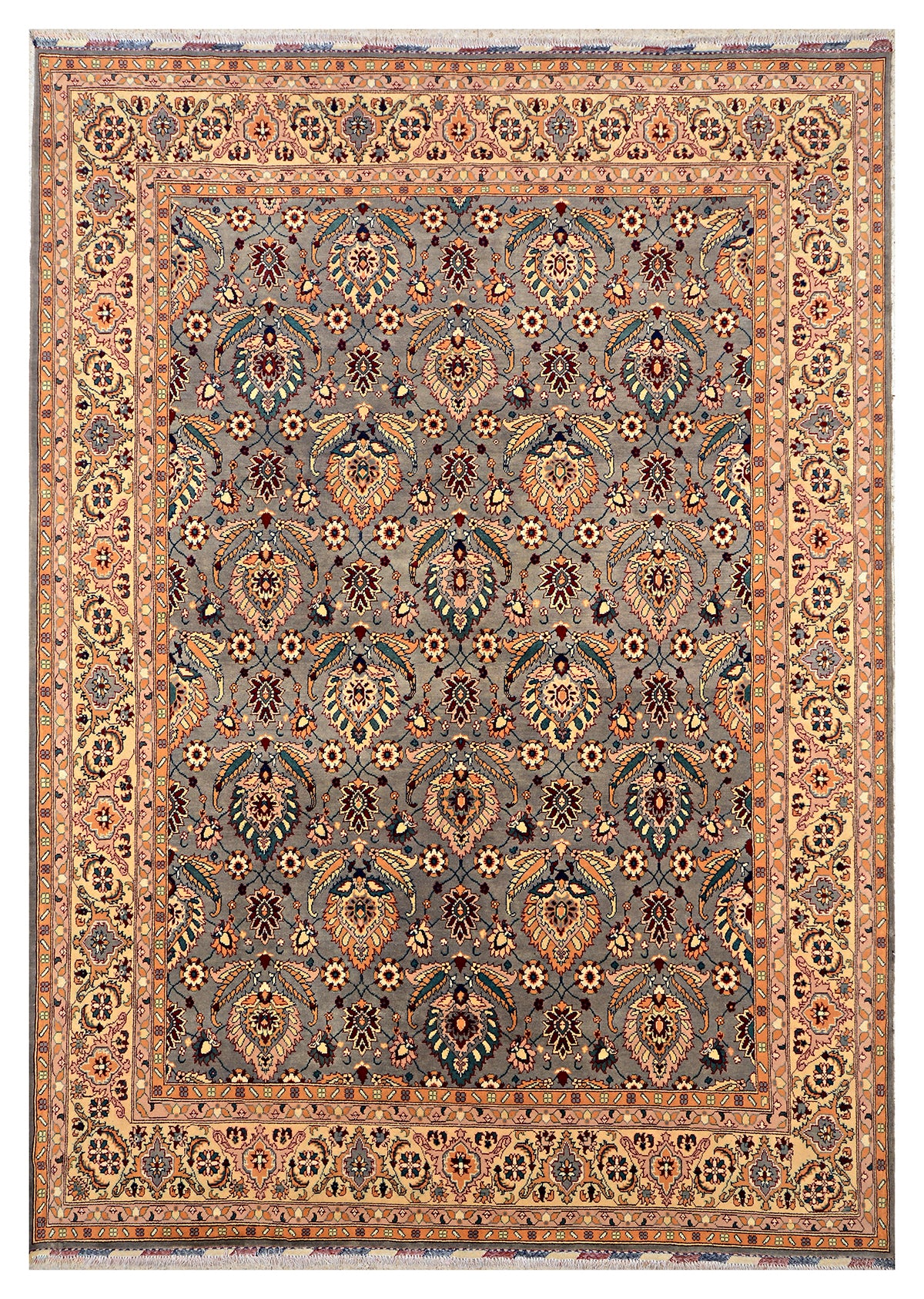 Baran-e-Ghazni Afghan hand-knotted Ghazni wool rug, overhead view