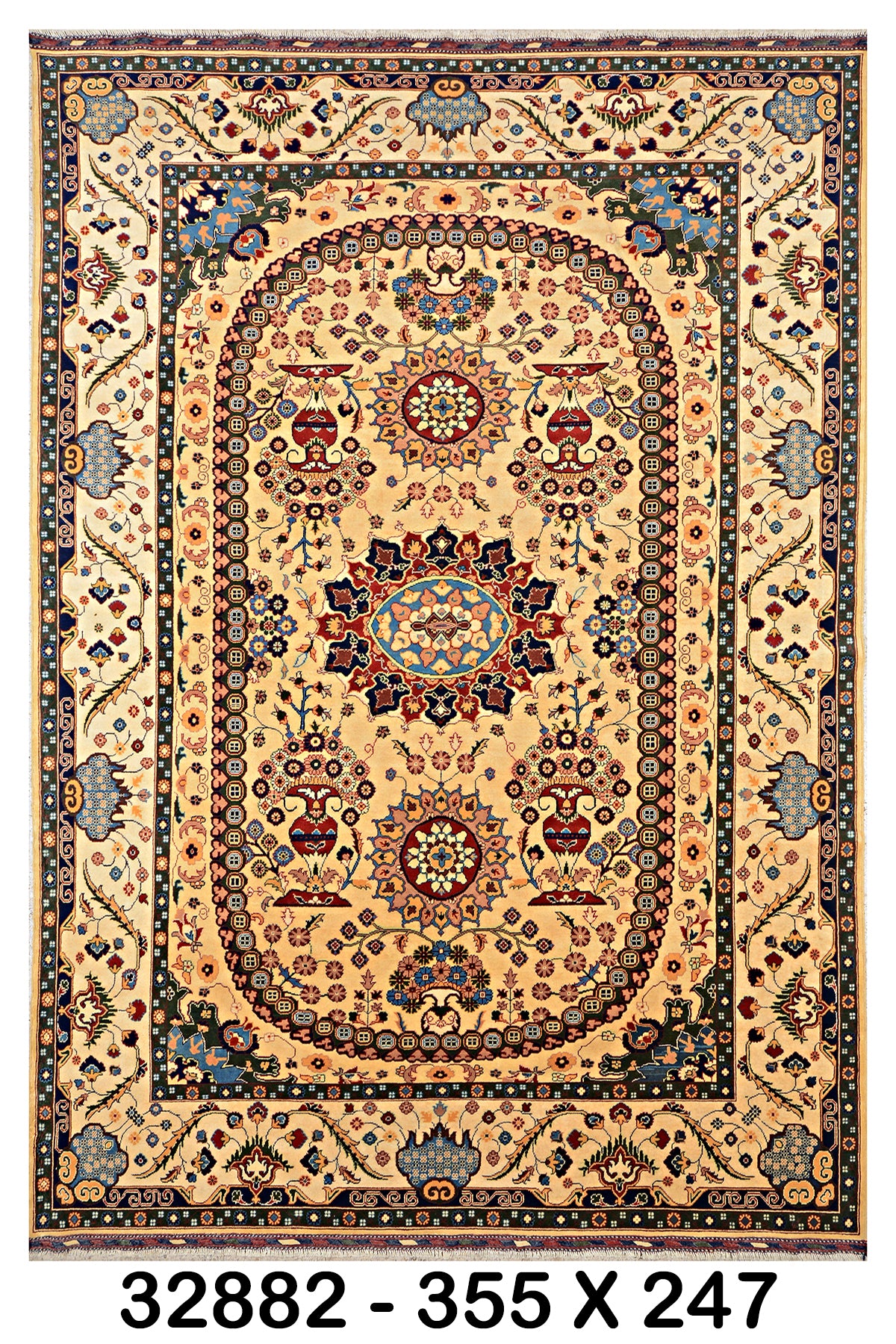 Golestan-e-Kabul Afghan hand-knotted Ghazni wool rug, overhead view