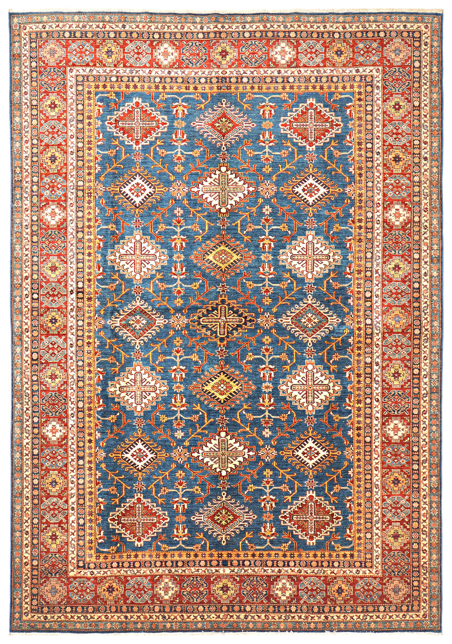 Koh-e-Herat Afghan hand-knotted Ghazni wool rug, overhead view