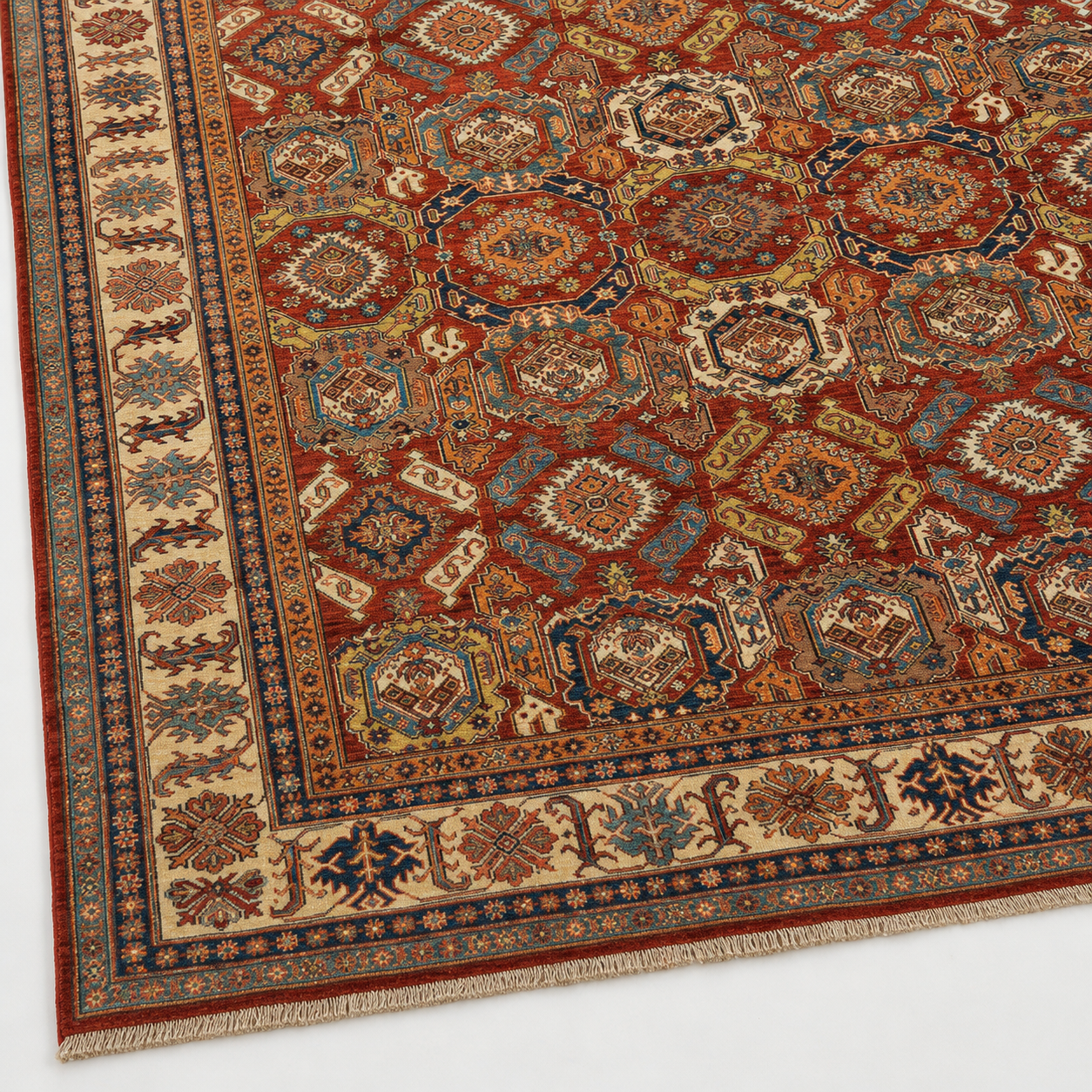 Lalzar-e-Balkh Afghan Ghazni wool rug, hand-knotted detail