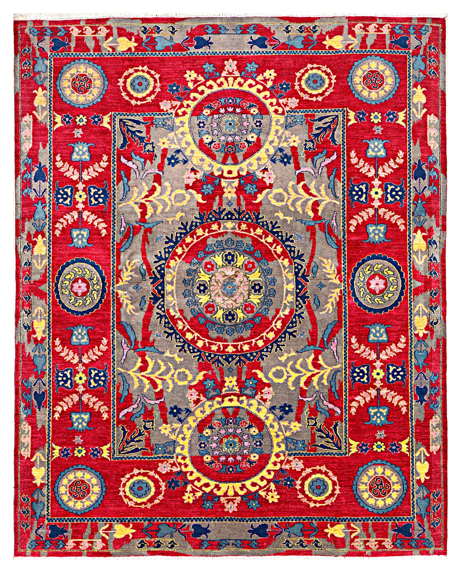 Mah-e-Kabul Afghan hand-knotted Ghazni wool rug, overhead view