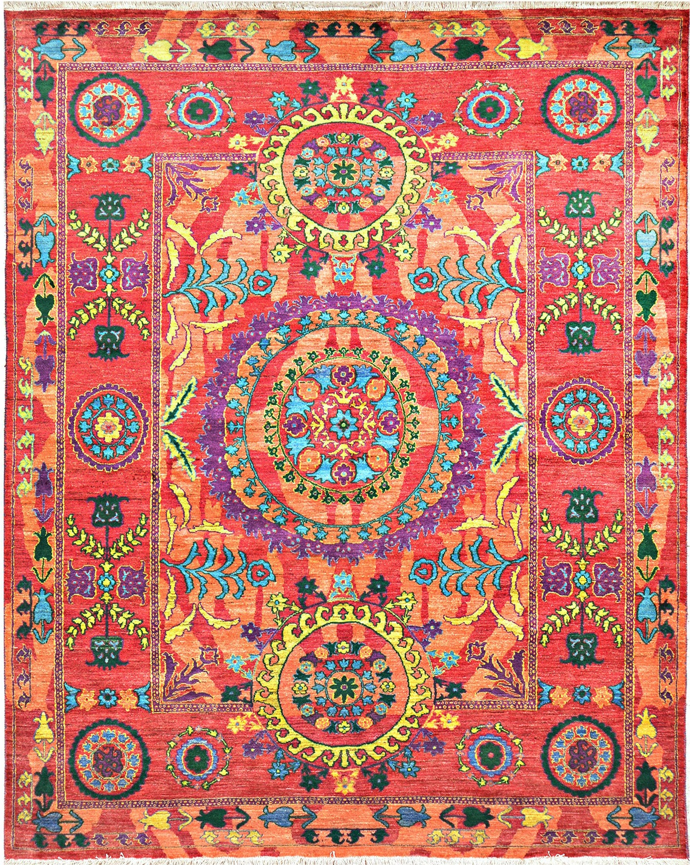 Anar-e-Herat Afghan hand-knotted Ghazni wool rug, overhead view