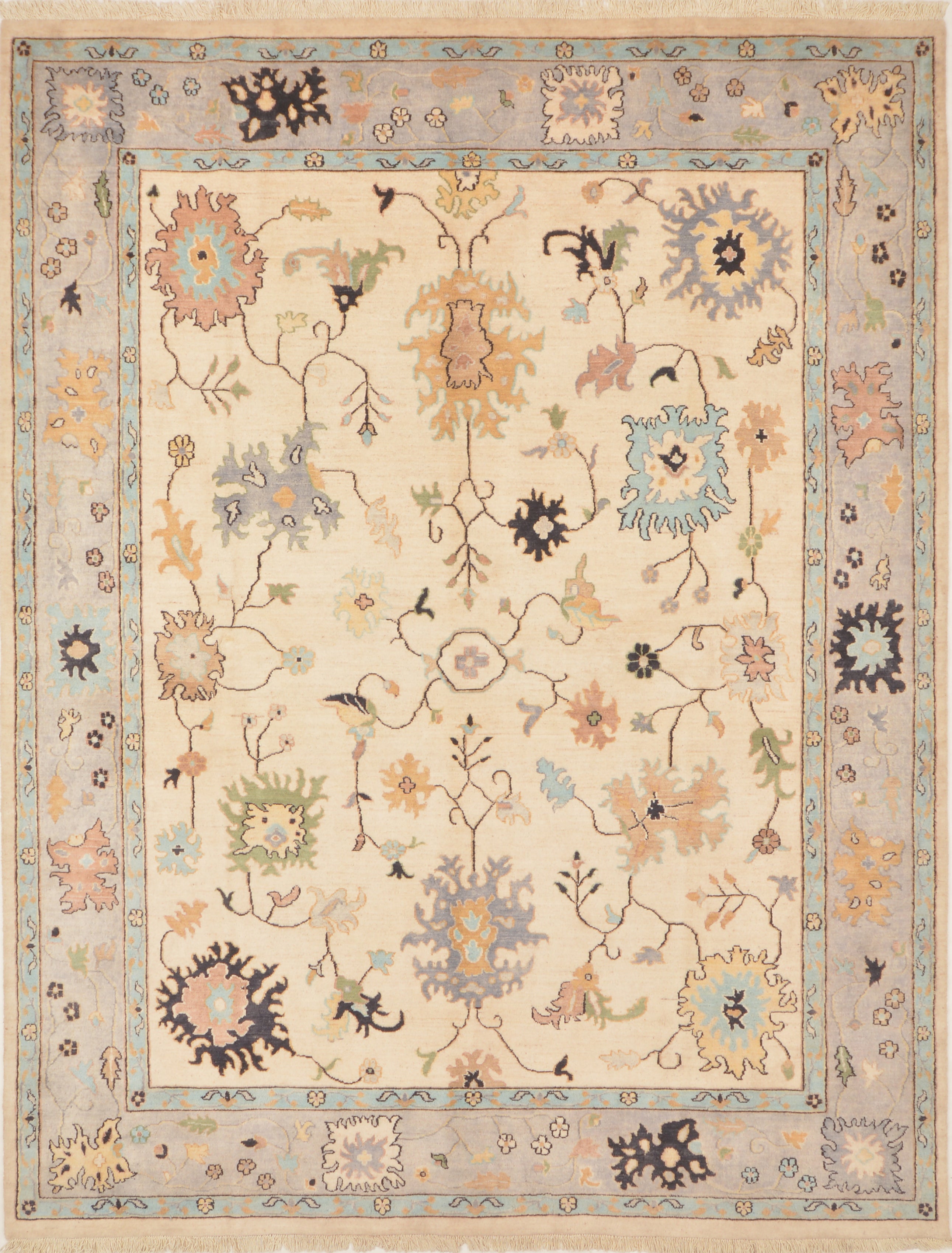 Sukoot-e-Bamyan Afghan hand-knotted Ghazni wool rug, overhead view
