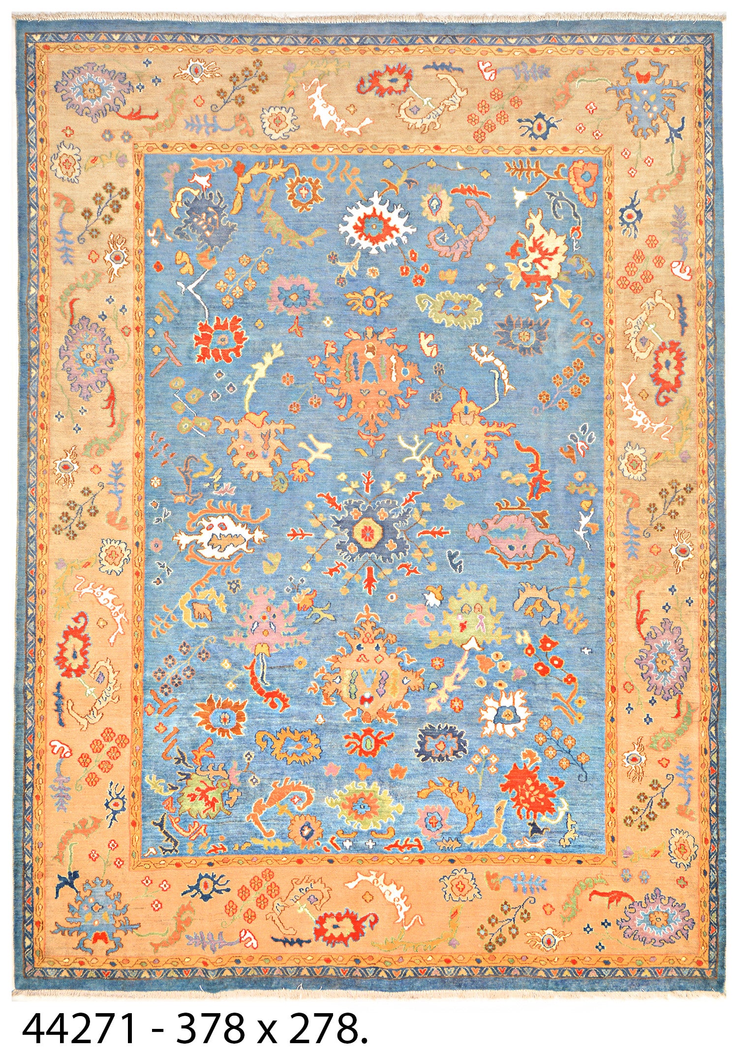 Darya-e-Herat Afghan hand-knotted Ghazni wool rug, overhead view