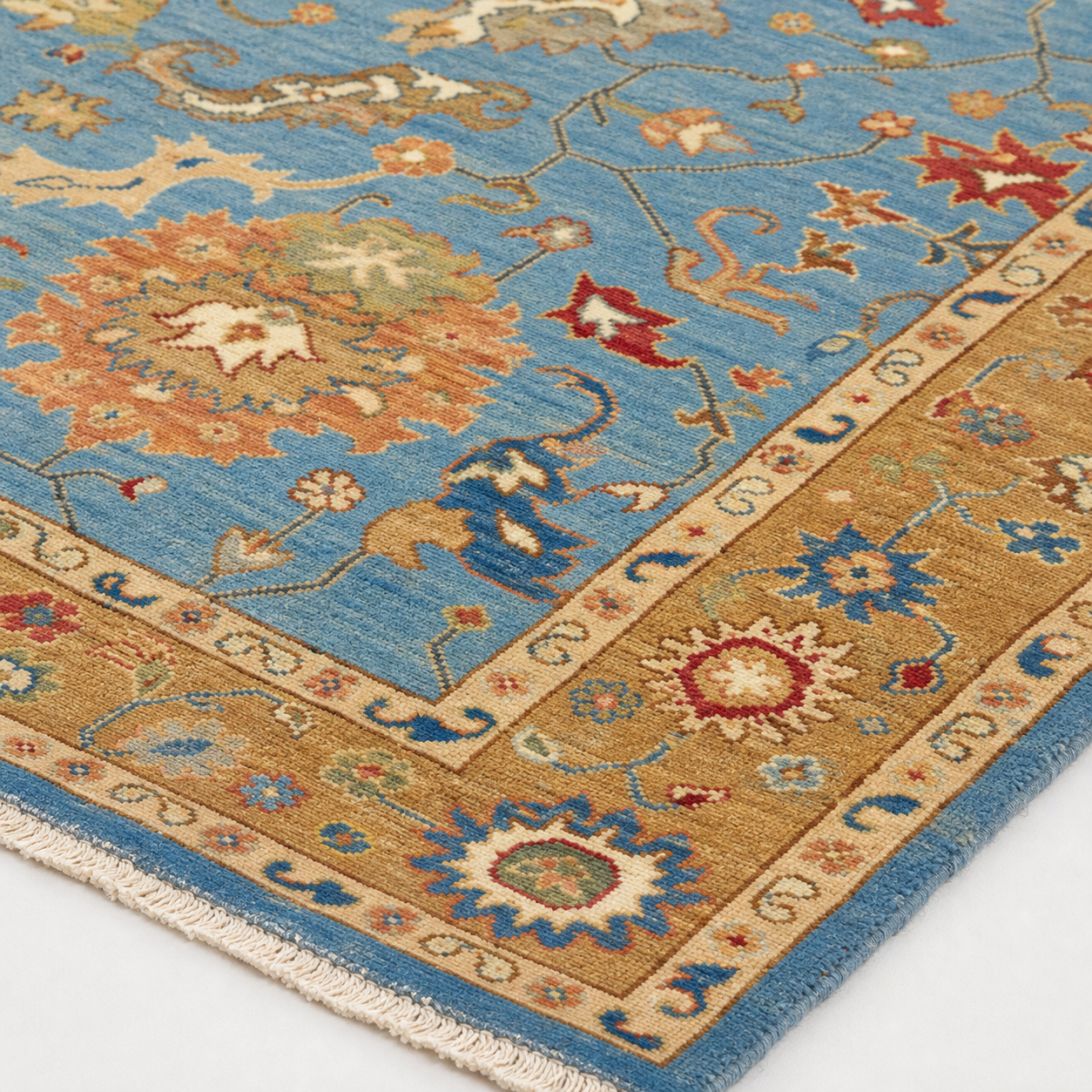 Niloofar-e-Herat Afghan Ghazni wool rug, hand-knotted detail